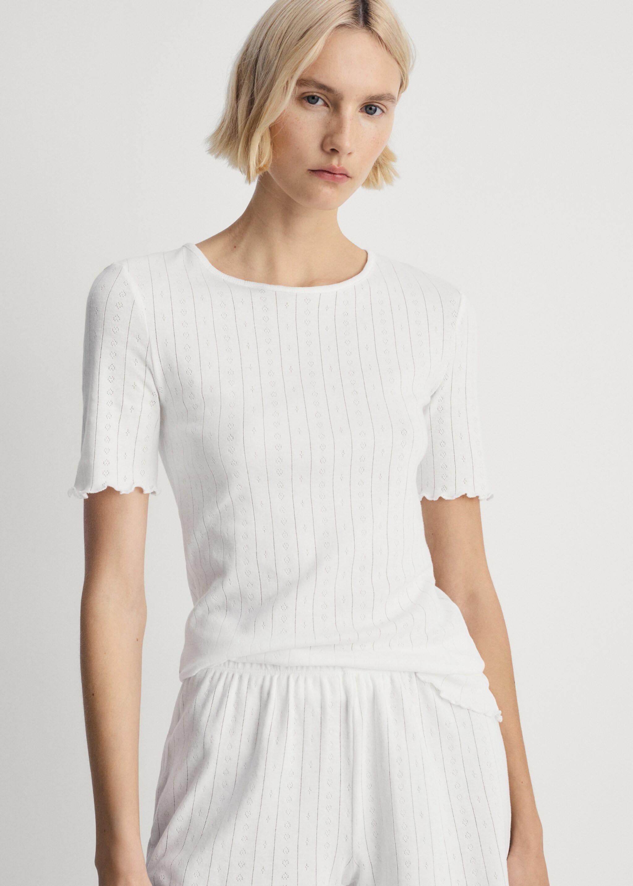 Unstitched cotton pyjama top - Medium plane