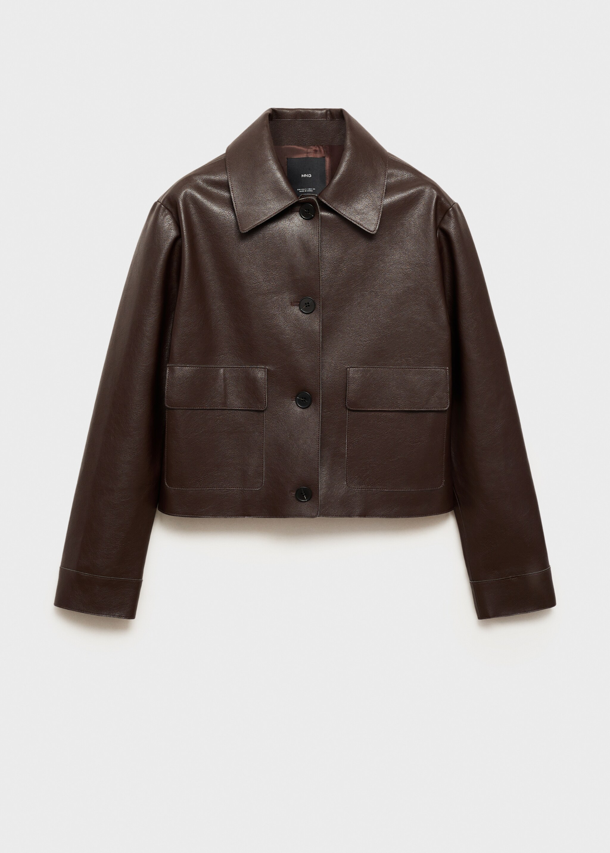 Leather-effect jacket with pockets - Изделие без модели
