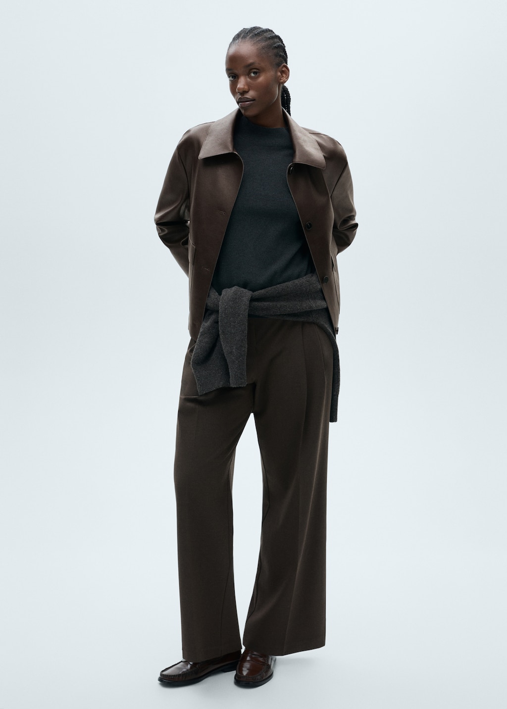 Leather-effect jacket with pockets - Women | MANGO USA