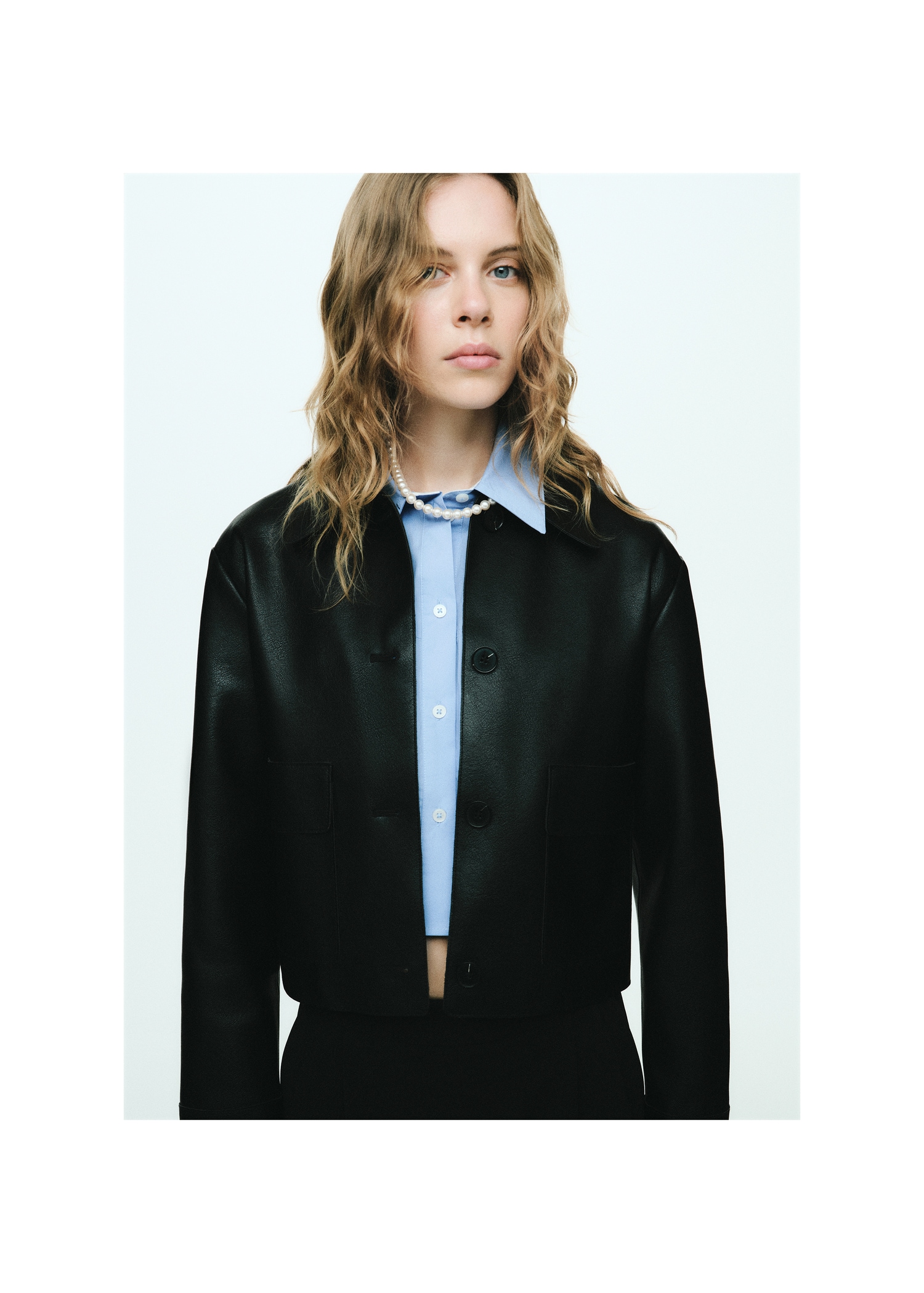 Leather-effect jacket with pockets - Details of the article 7