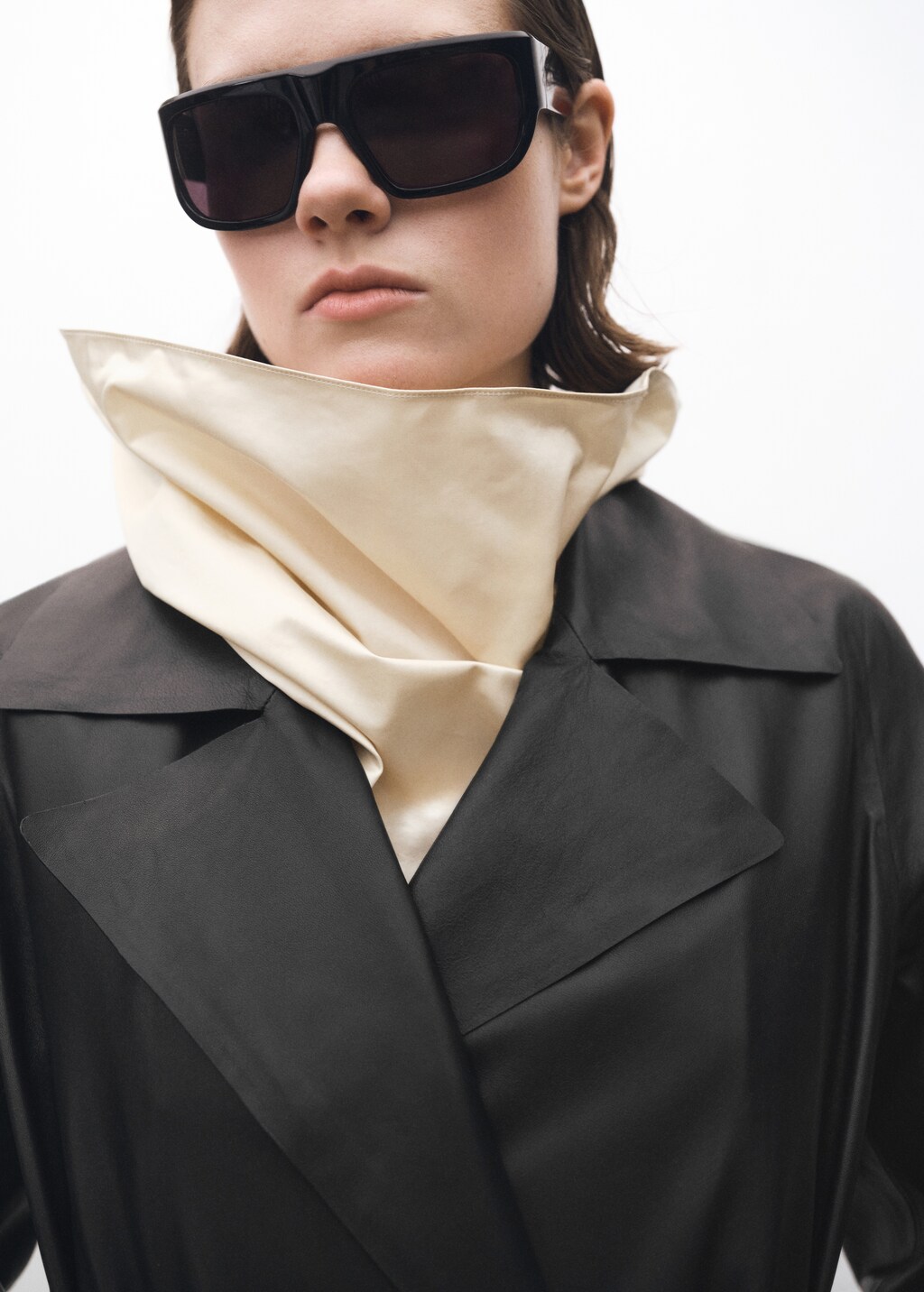 Leather trench coat with belt - Women | MANGO USA Leather trench coat with belt - Women | MANGO USA