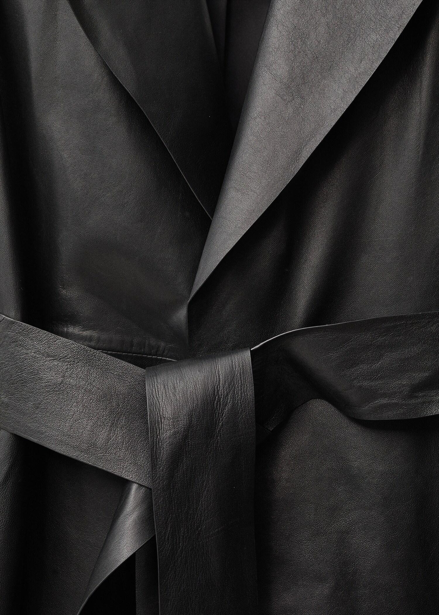 Ledertrenchcoat mit Gürtel - Detail des Artikels 8