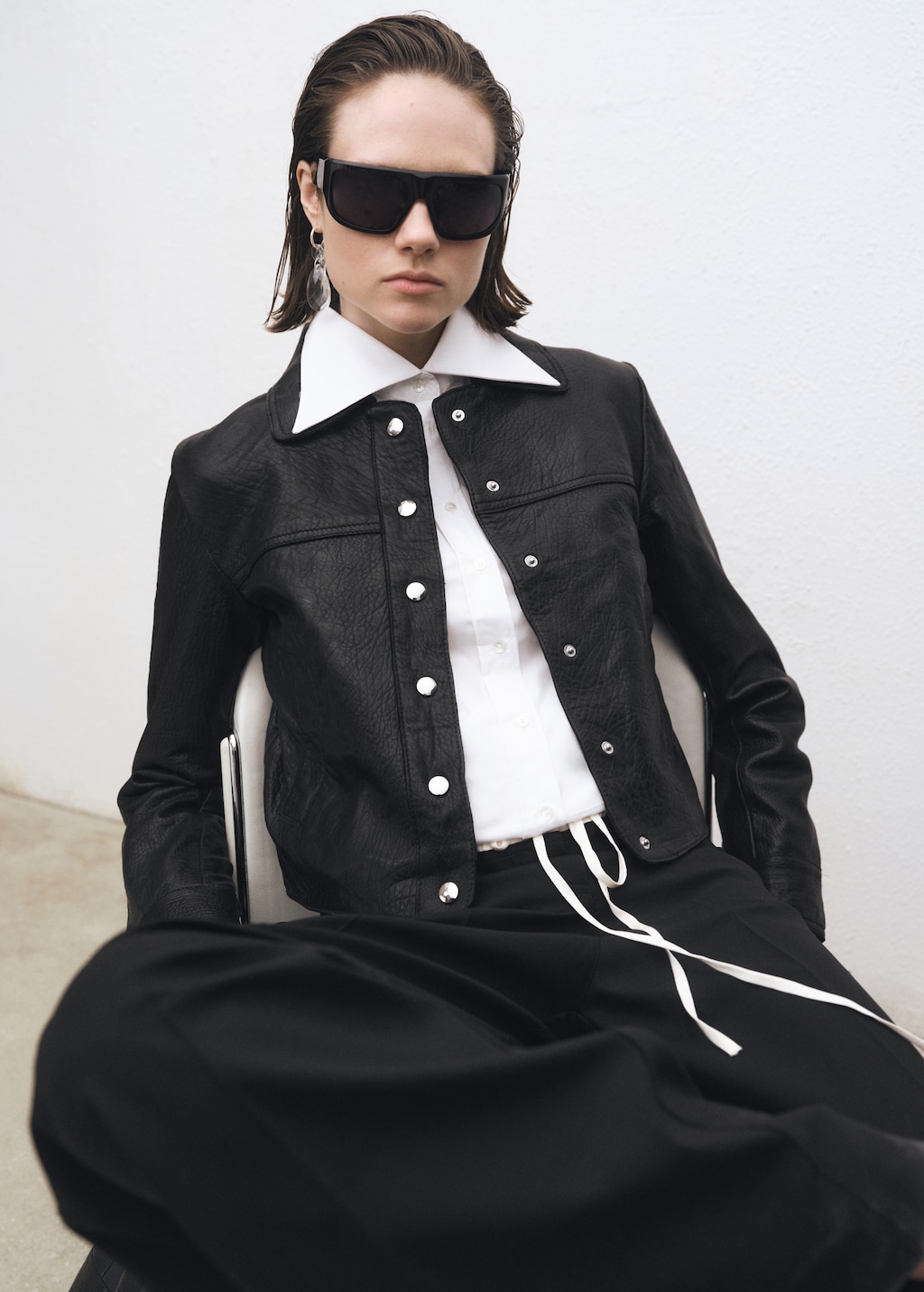 Lapels leather jacket - Women | MANGO USA Lapels leather jacket - Women | MANGO USA