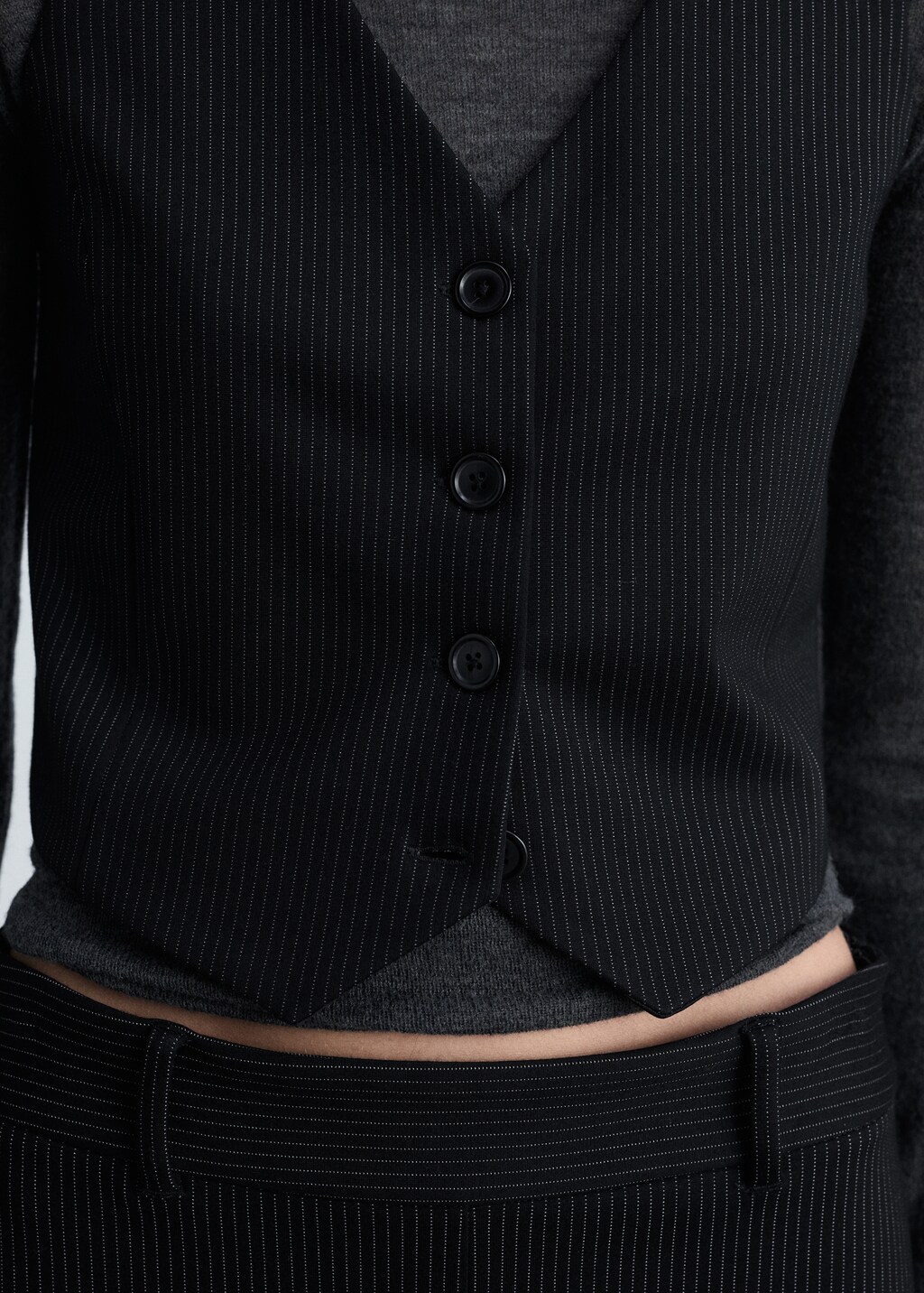 Pinstriped suit vest - image 4