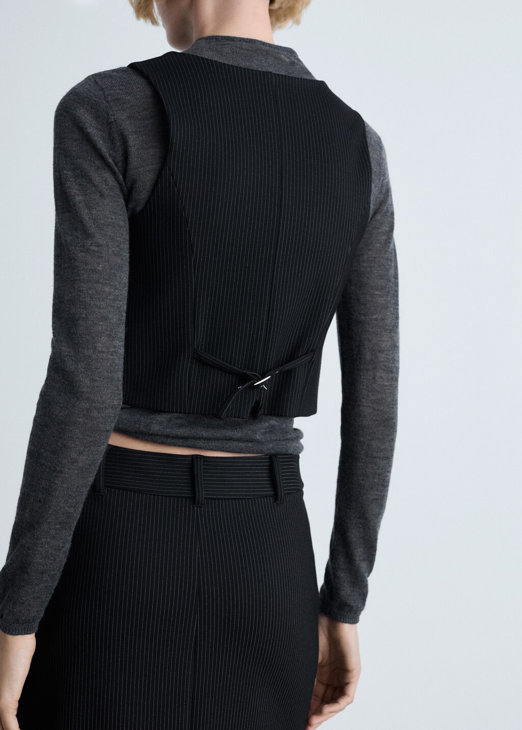 Pinstriped suit vest - image 3