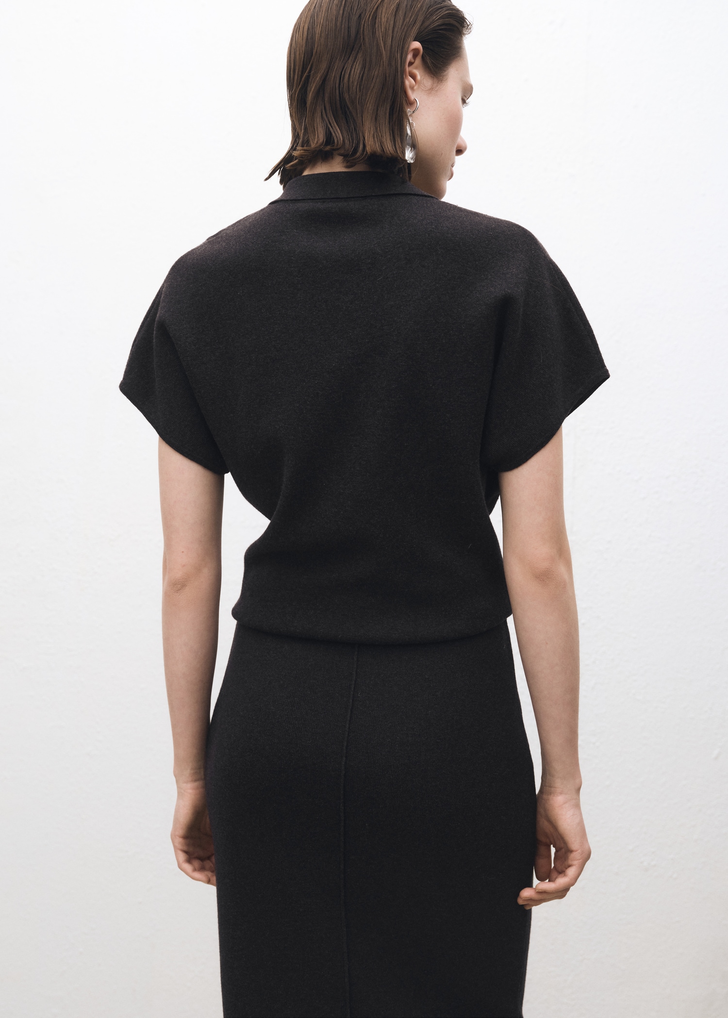 Jersey mezcla lana cuello polo - Reverso del artículo