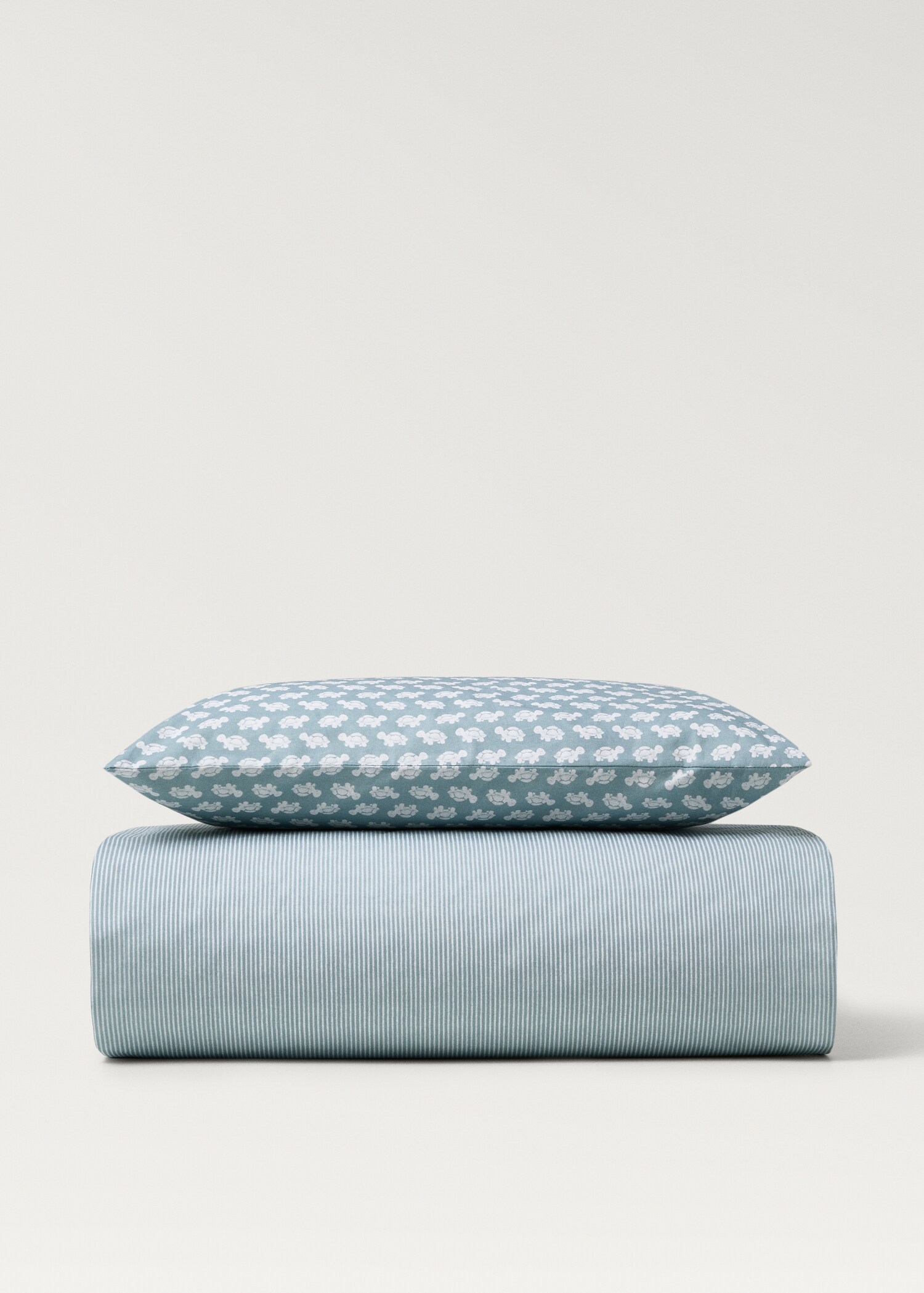 Cotton percale reversible duvet cover for crib - Details of the article 1