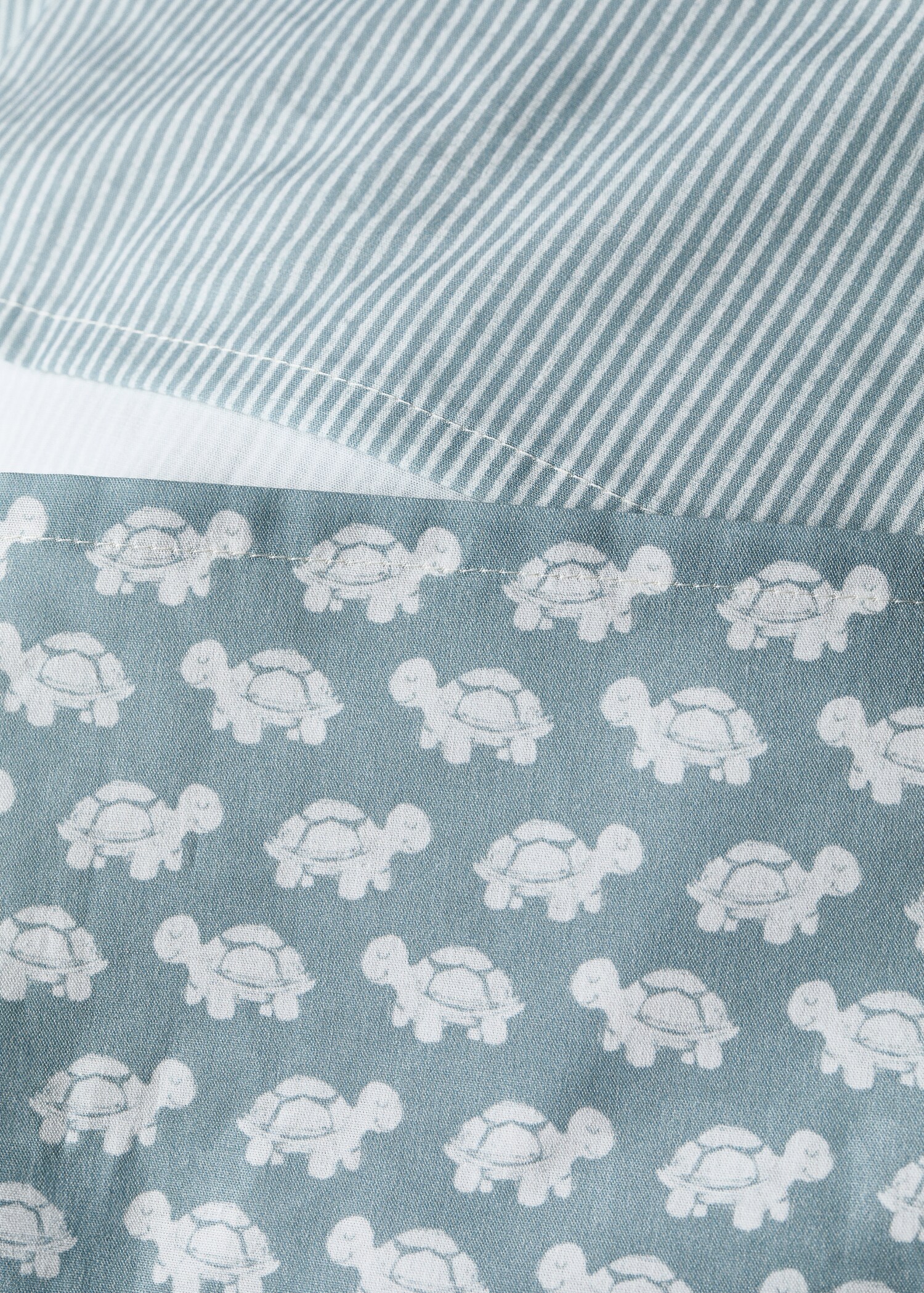 Cotton percale reversible duvet cover for crib - Details of the article 3