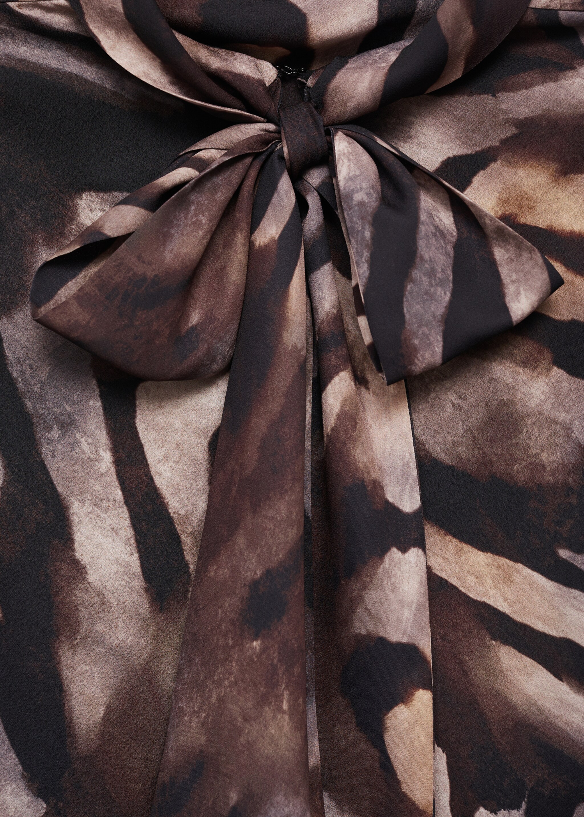 Zebra back bow satin dress - Details of the article 0