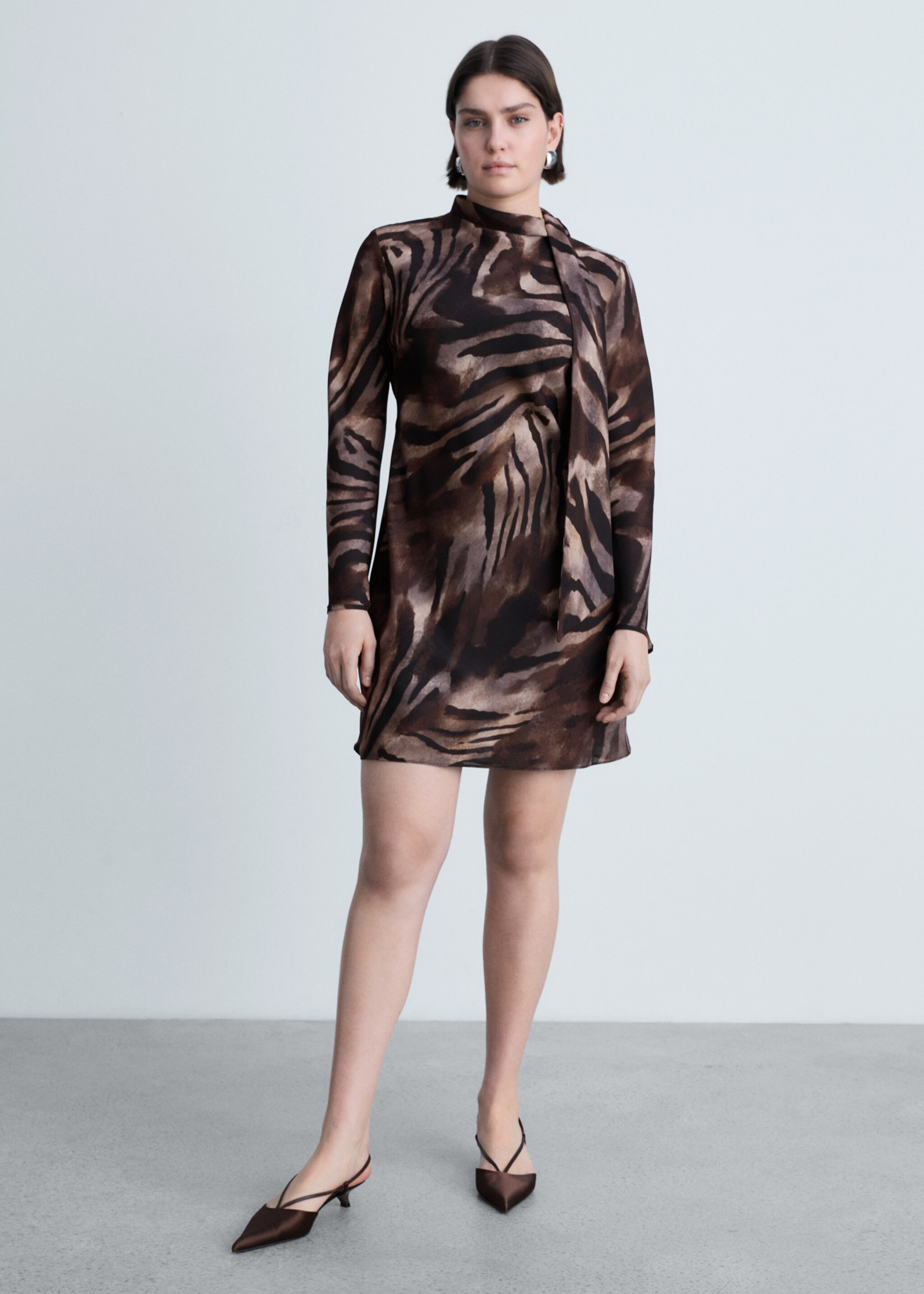Zebra back bow satin dress - Details of the article 3