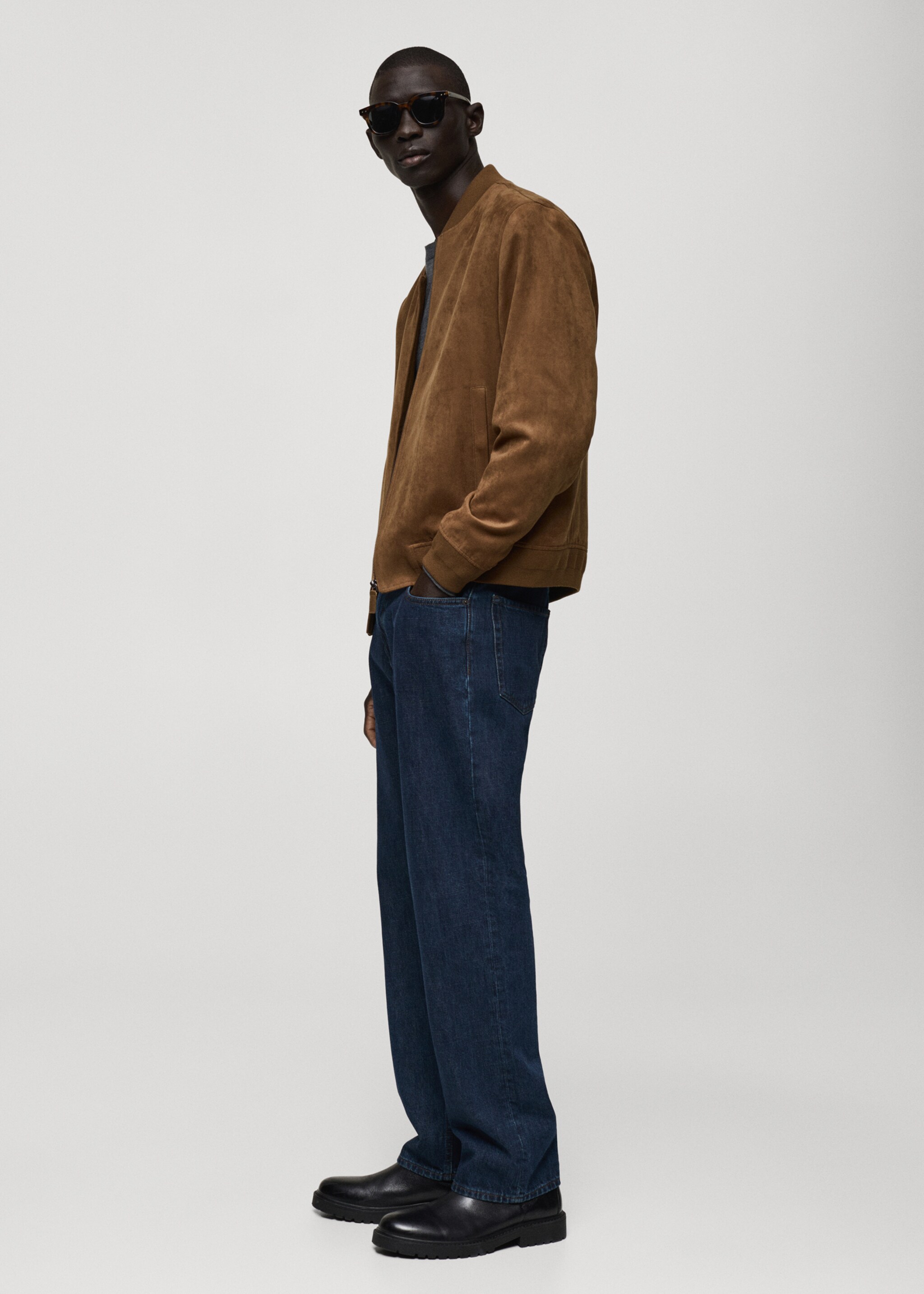 Suede-effect bomber jacket - Details of the article 2