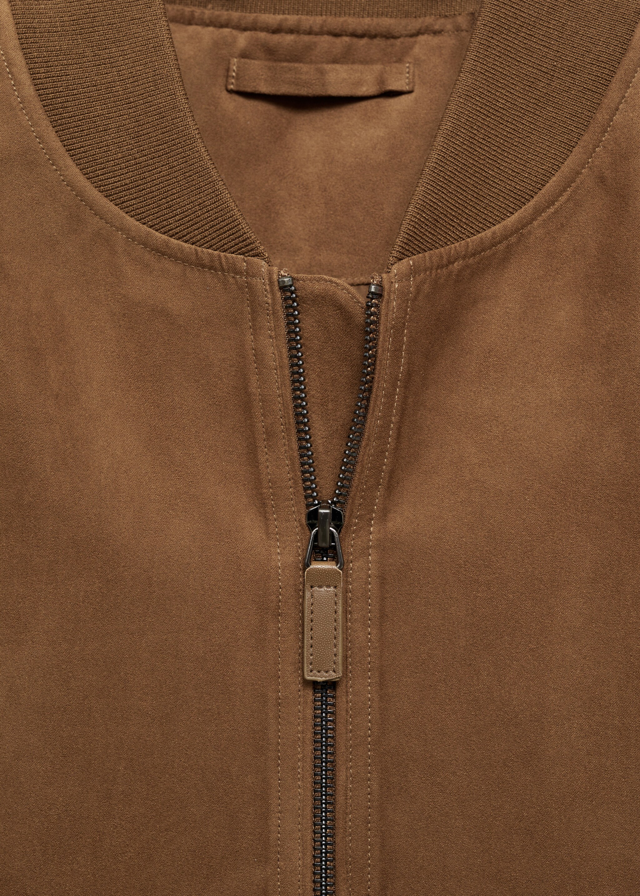 Suede-effect bomber jacket - Details of the article 8