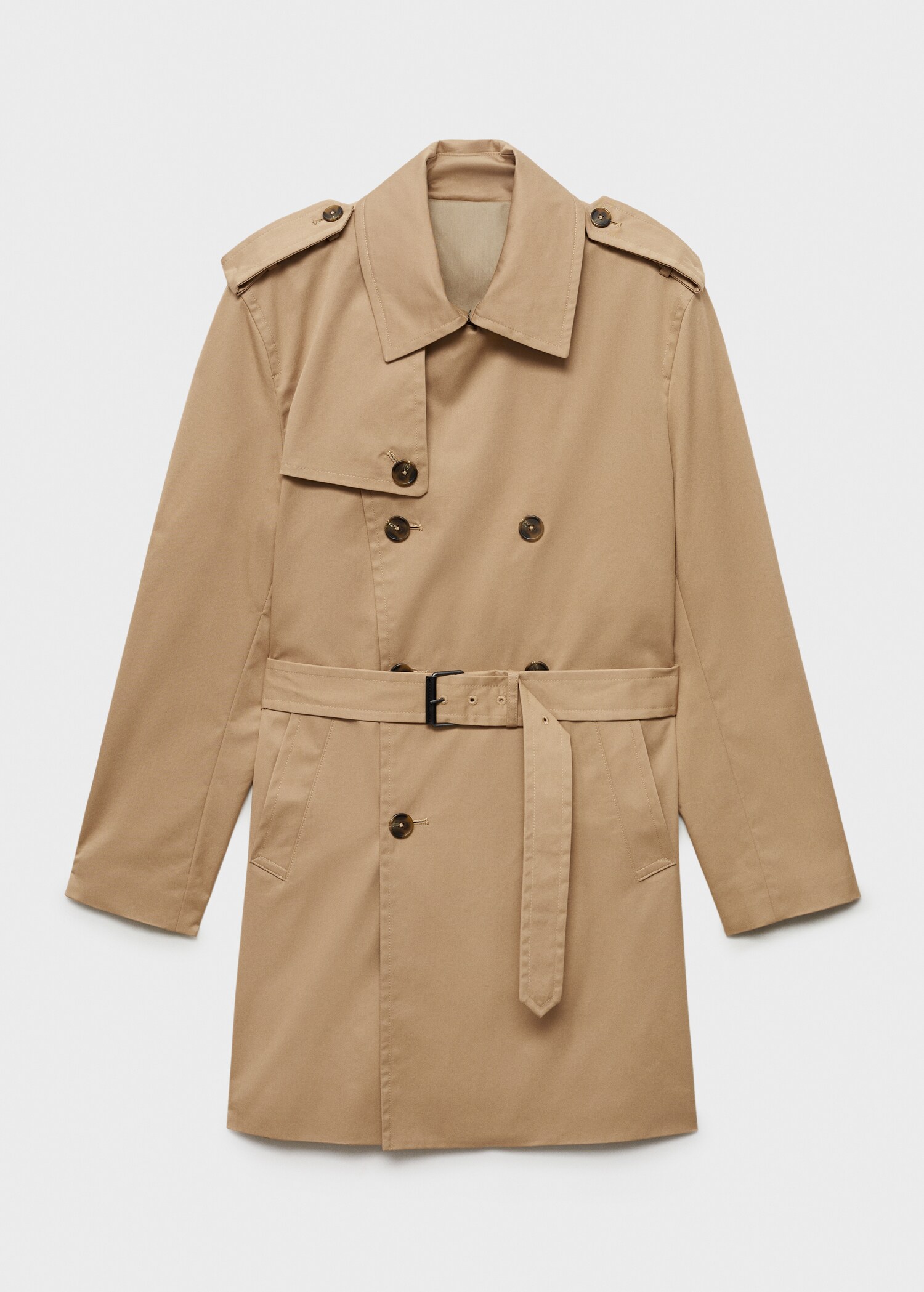 Water-repellent belted trench coat - Article without model