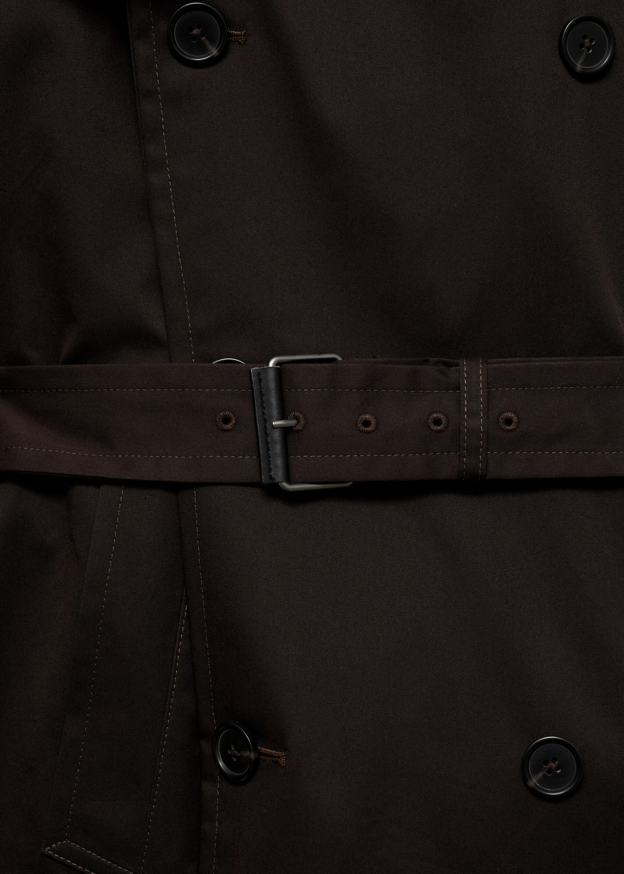 Water-repellent belted trench coat - Details of the article 0