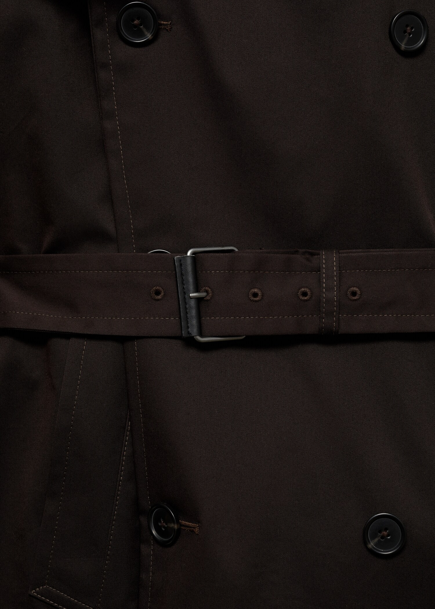 Water-repellent belted trench coat - Details of the article 0