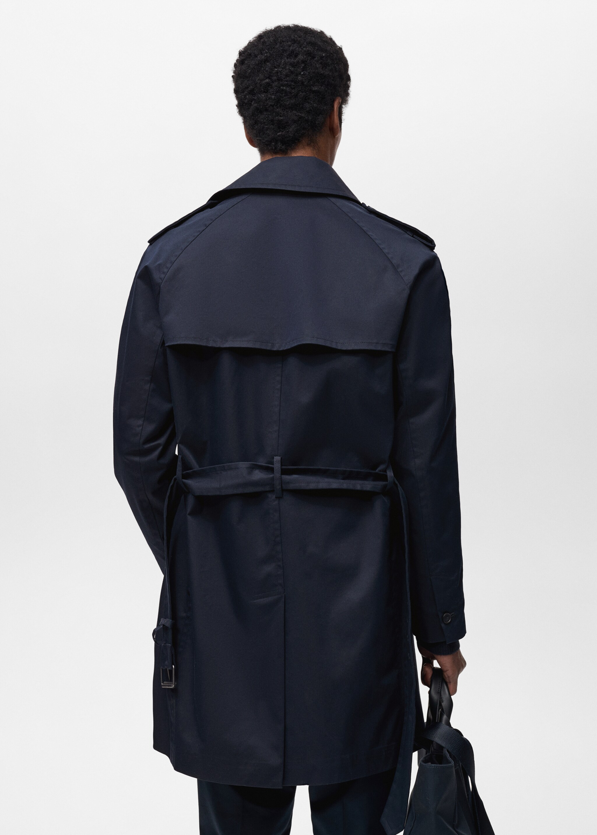 Waterafstotende trenchcoat met ceintuur - Achterkant van het artikel
