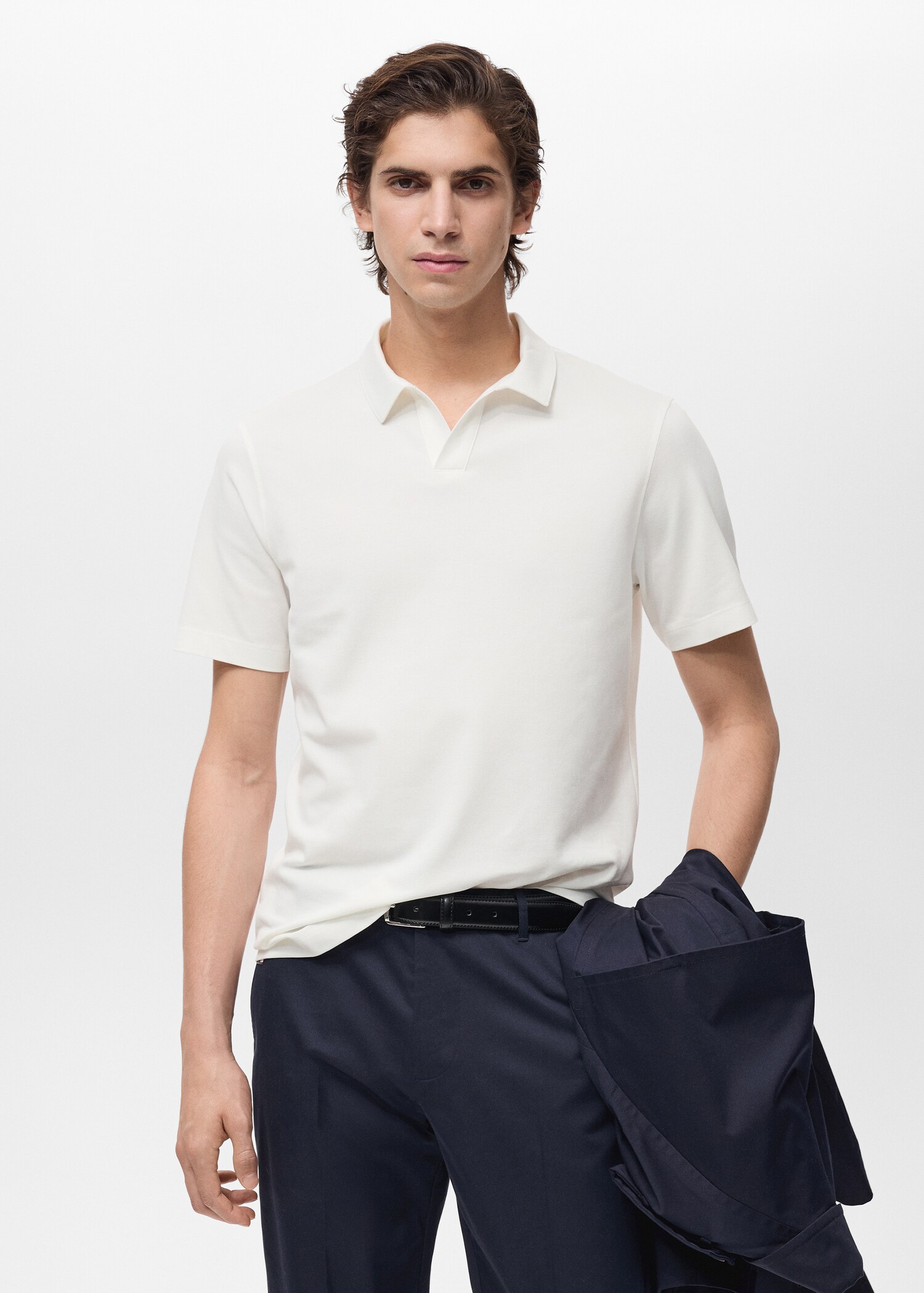 Slim-fit cotton-piqué polo shirt - Medium plane