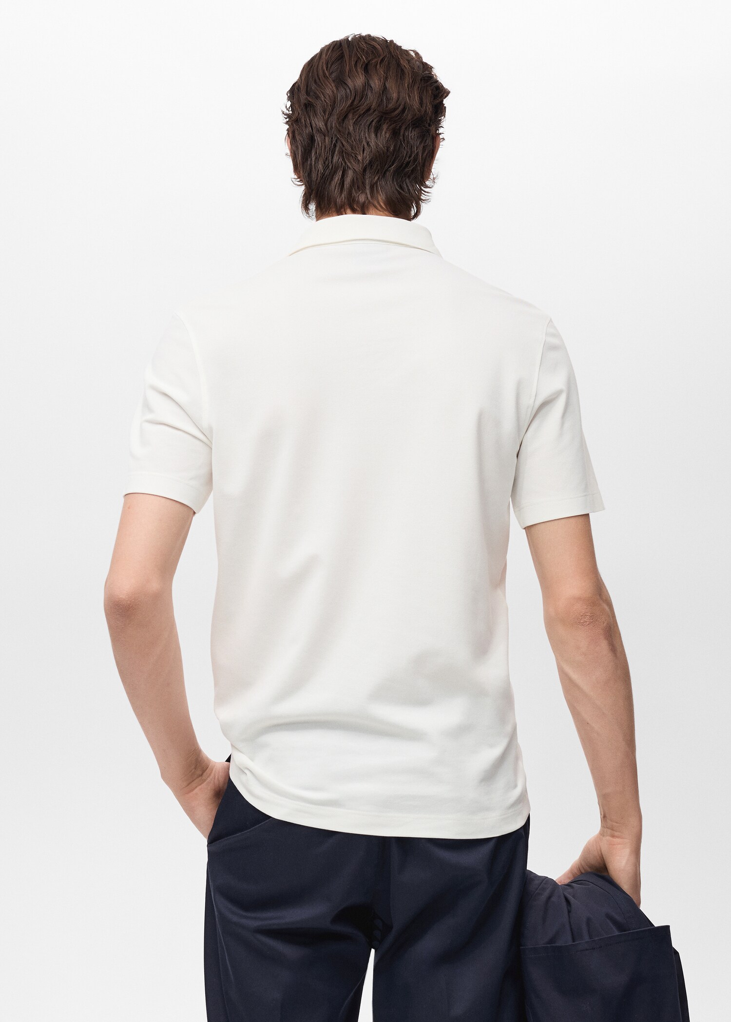 Slim-fit cotton-piqué polo shirt - Reverse of the article