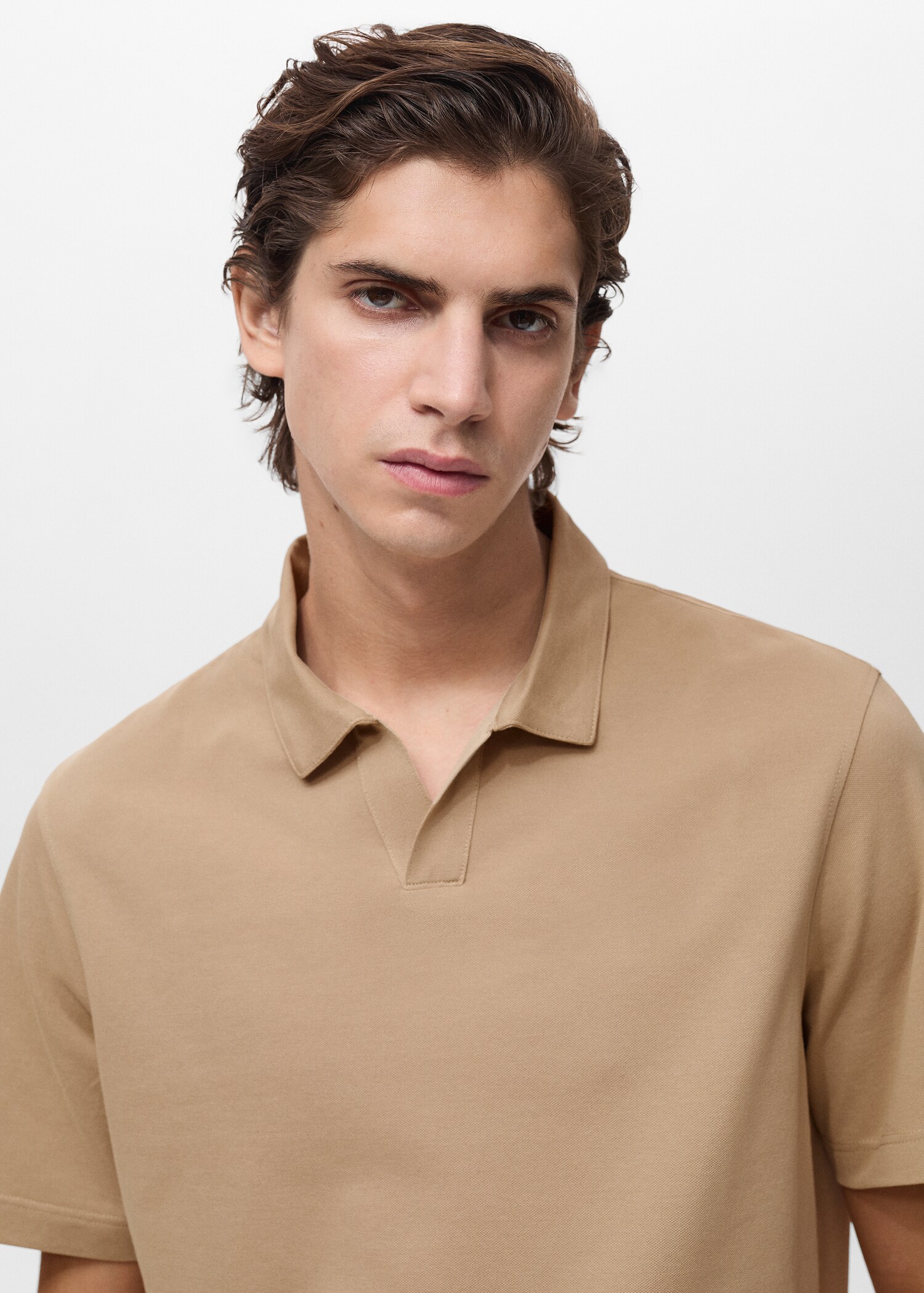 Slim-fit cotton-piqué polo shirt - Details of the article 1