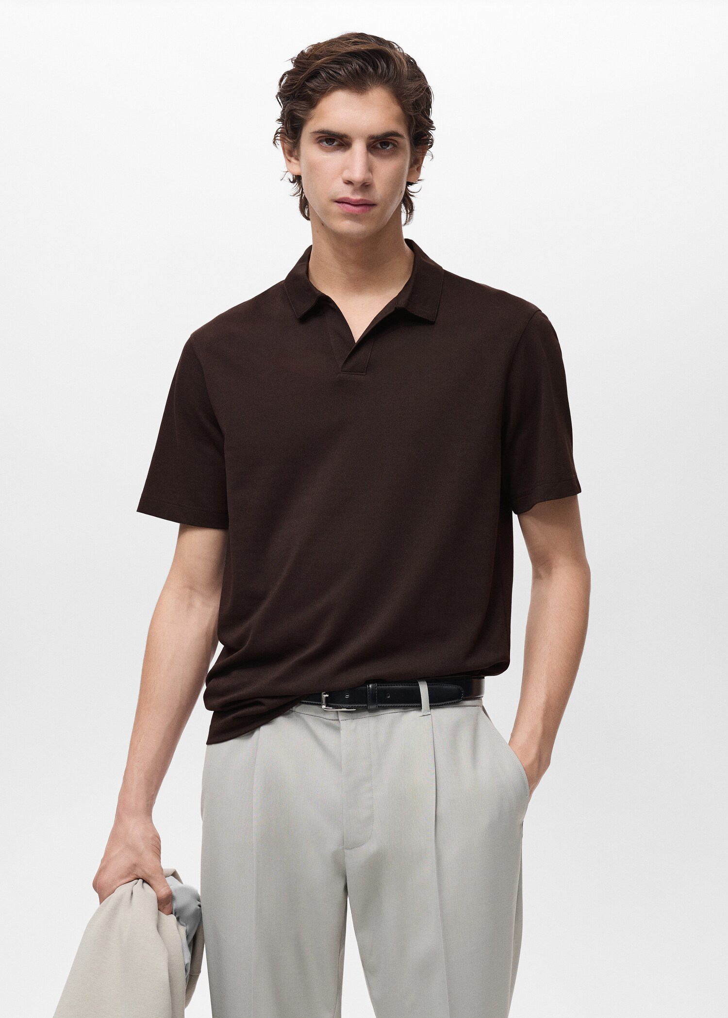 Polo slim-fit piqué de coton - Plan moyen