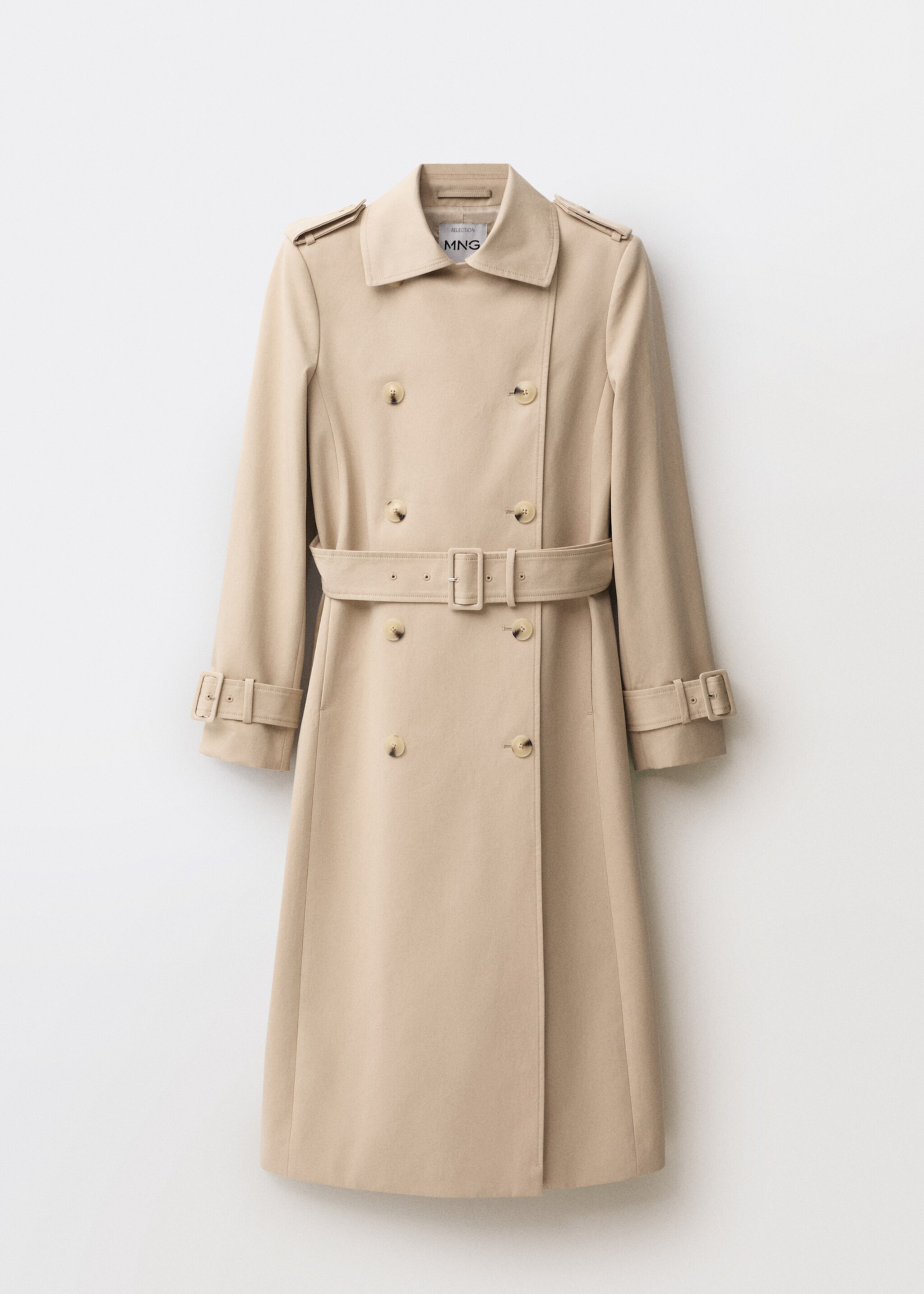 Double-breasted cotton trench coat - Article without model