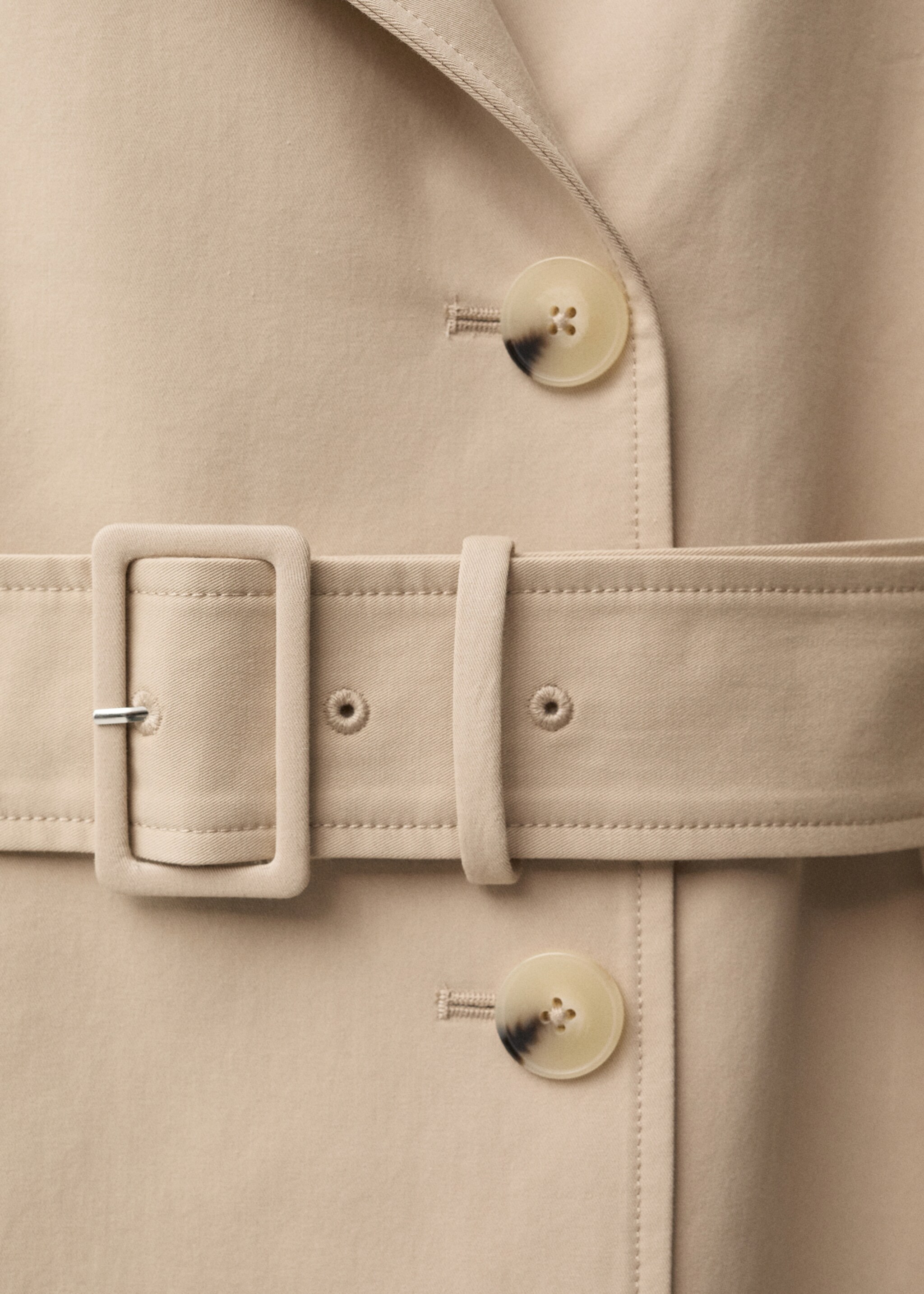 Double-breasted cotton trench coat - Details of the article 8