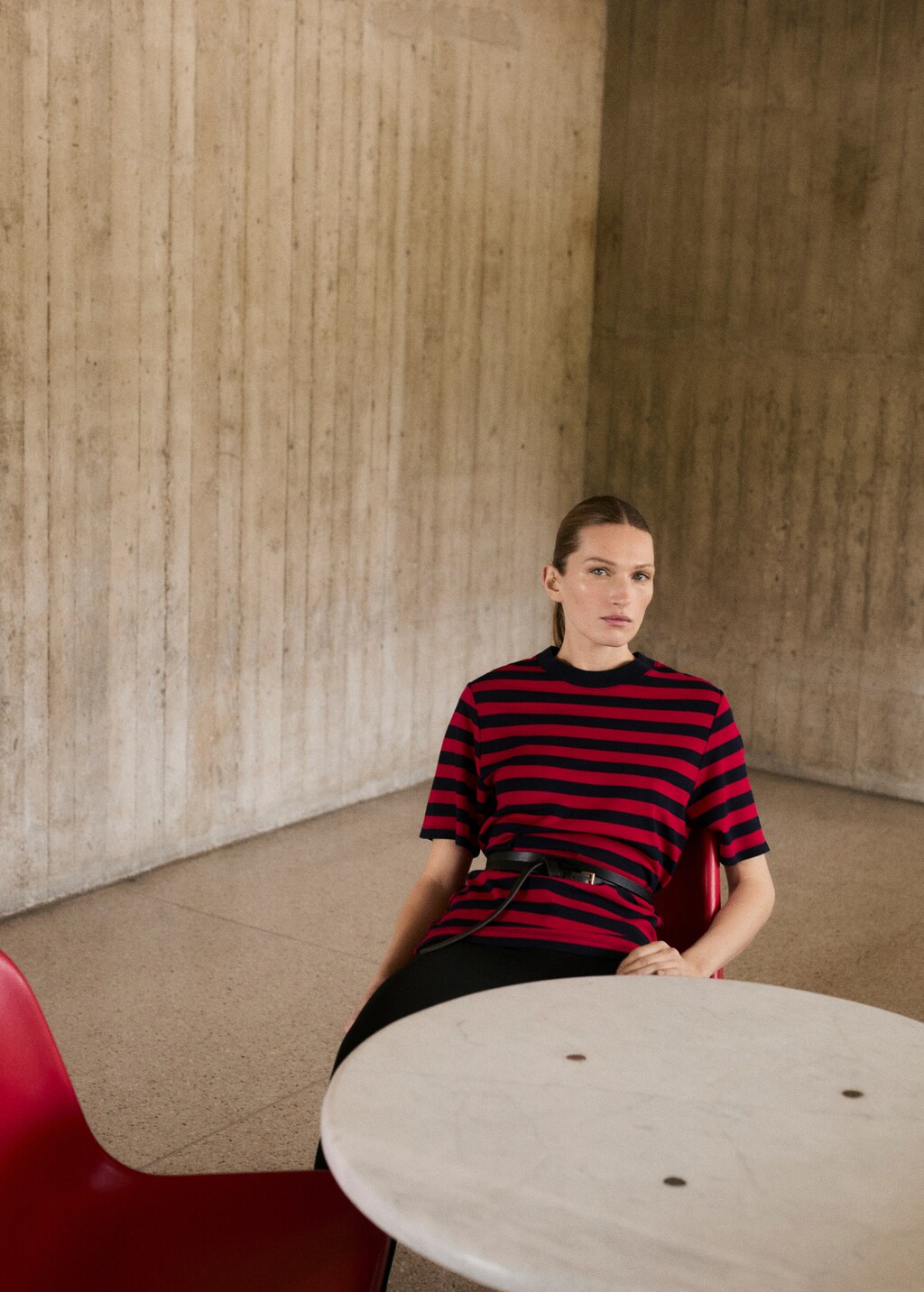 Striped short-sleeved t-shirt