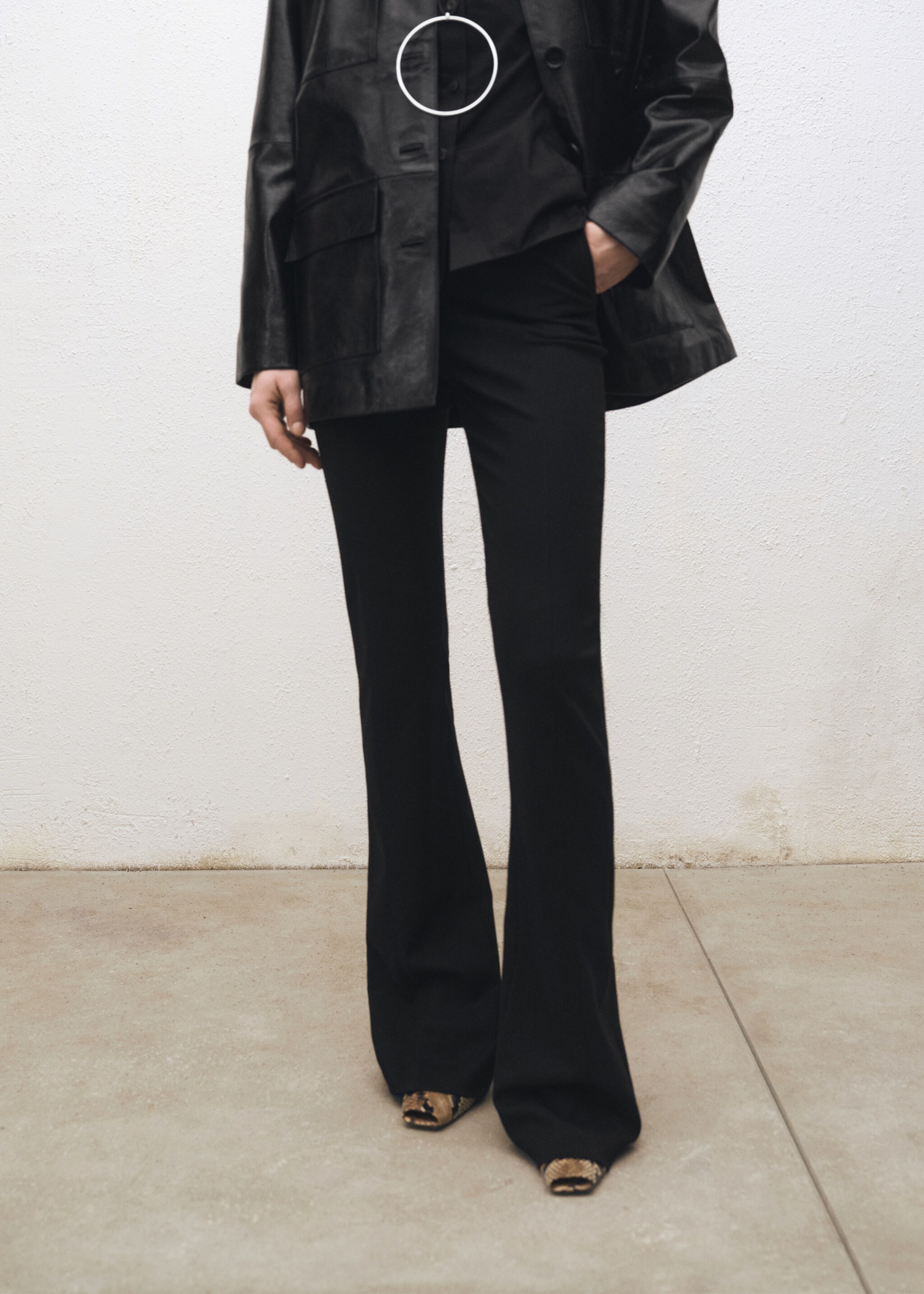 Flared suit trousers with openings - Medium plane