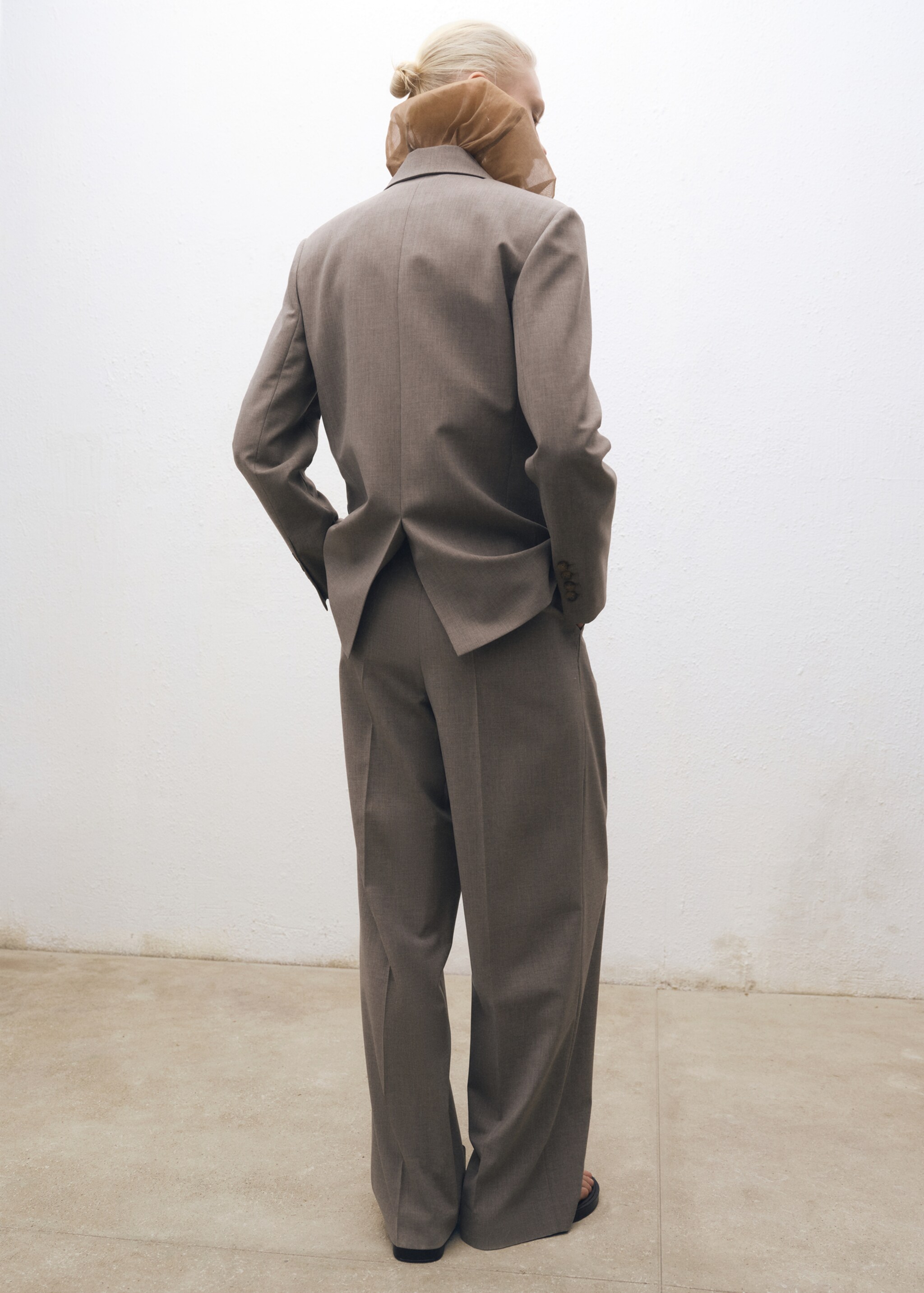 Wide-leg wool-blend suit trousers - Reverse of the article