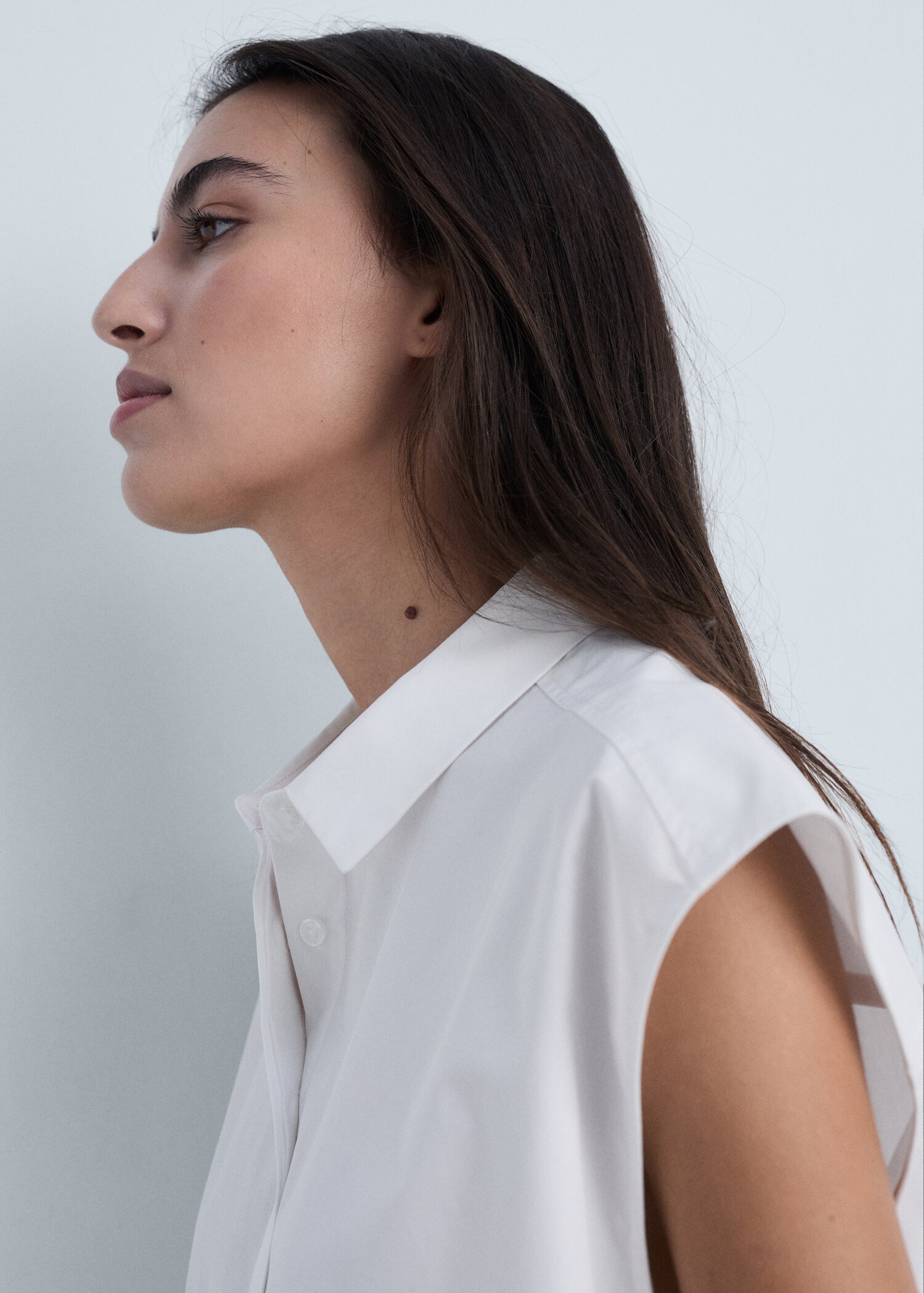 Mouwloze popeline blouse - Detail van het artikel 1