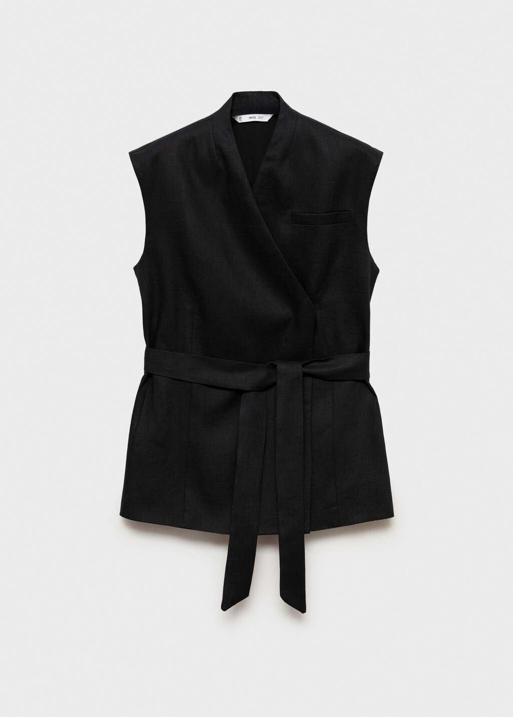 Linen vest with belt - Women | MANGO USA
