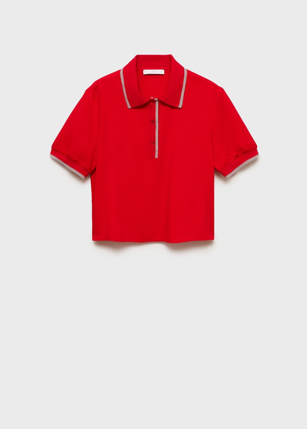 Cropped polo shirt with contrasting trim - Women | MANGO USA