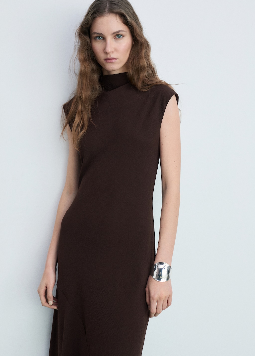 Mango Textured asymmetrical dress