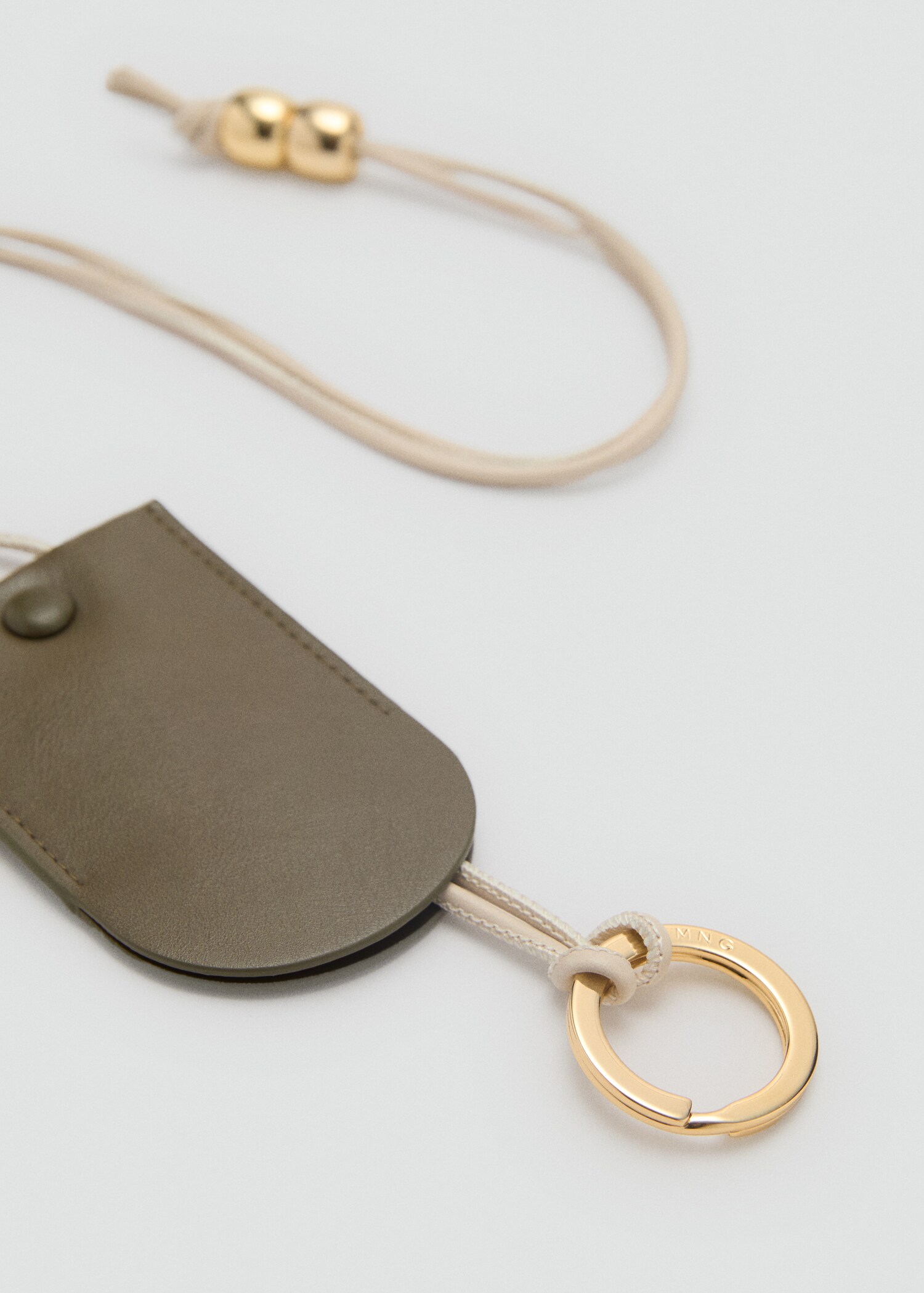 Leather-effect keychain with ball detail - Medium plane