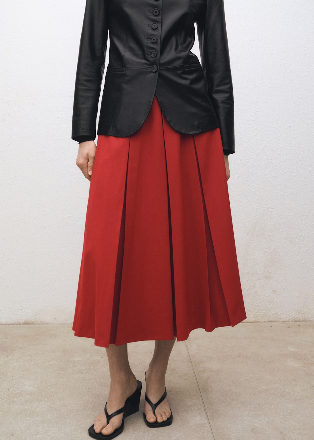 Mango Wool-blend pleated skirt