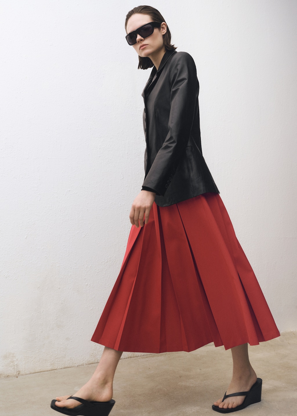 Mango Wool-blend pleated skirt thumbnail