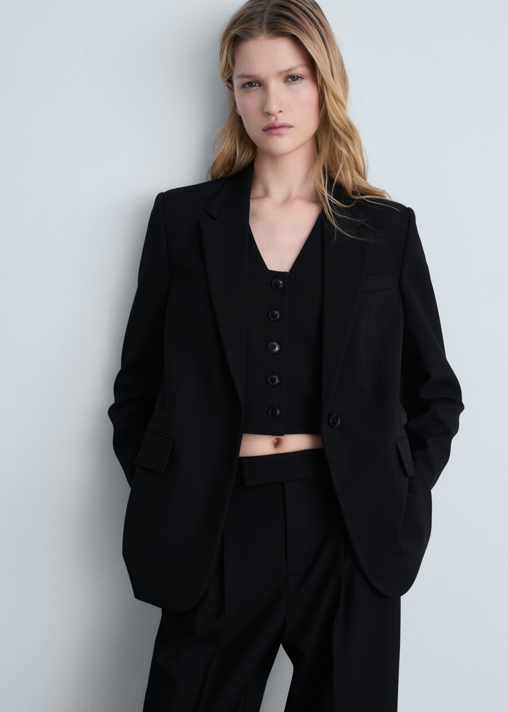 Straight jacket with flap pockets - Medium plane