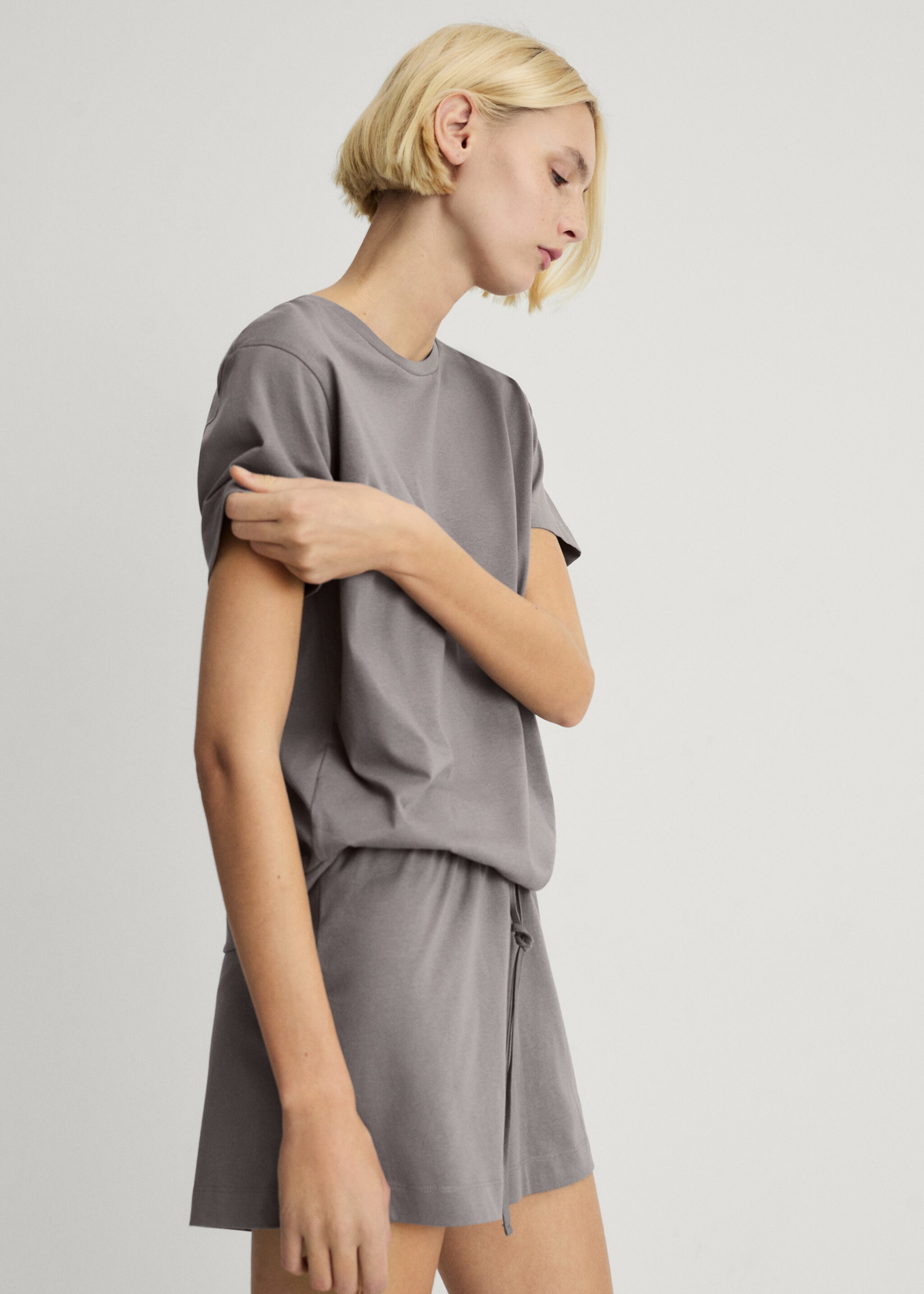 Two-piece short cotton pajama set - Details of the article 6