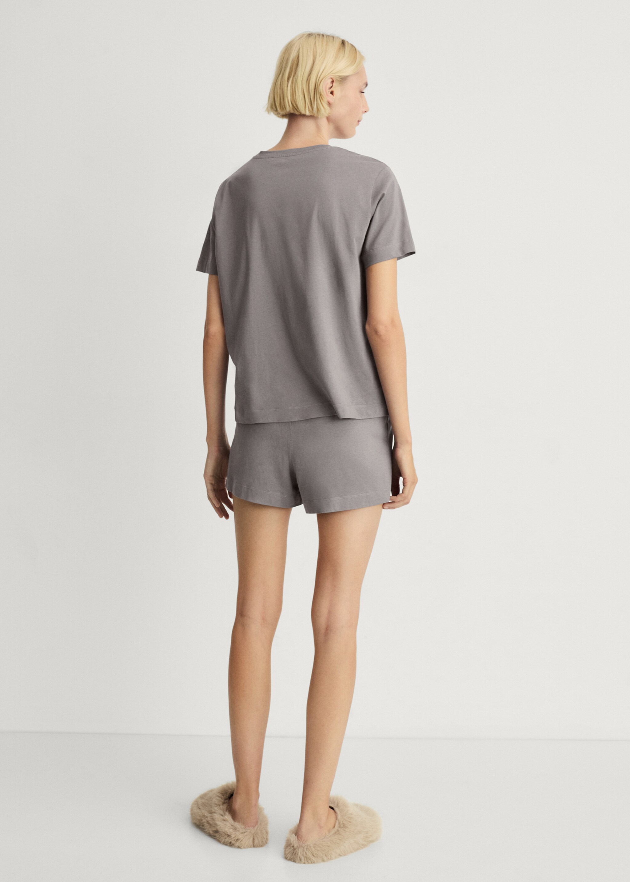 Two-piece short cotton pajama set - Reverse of the article