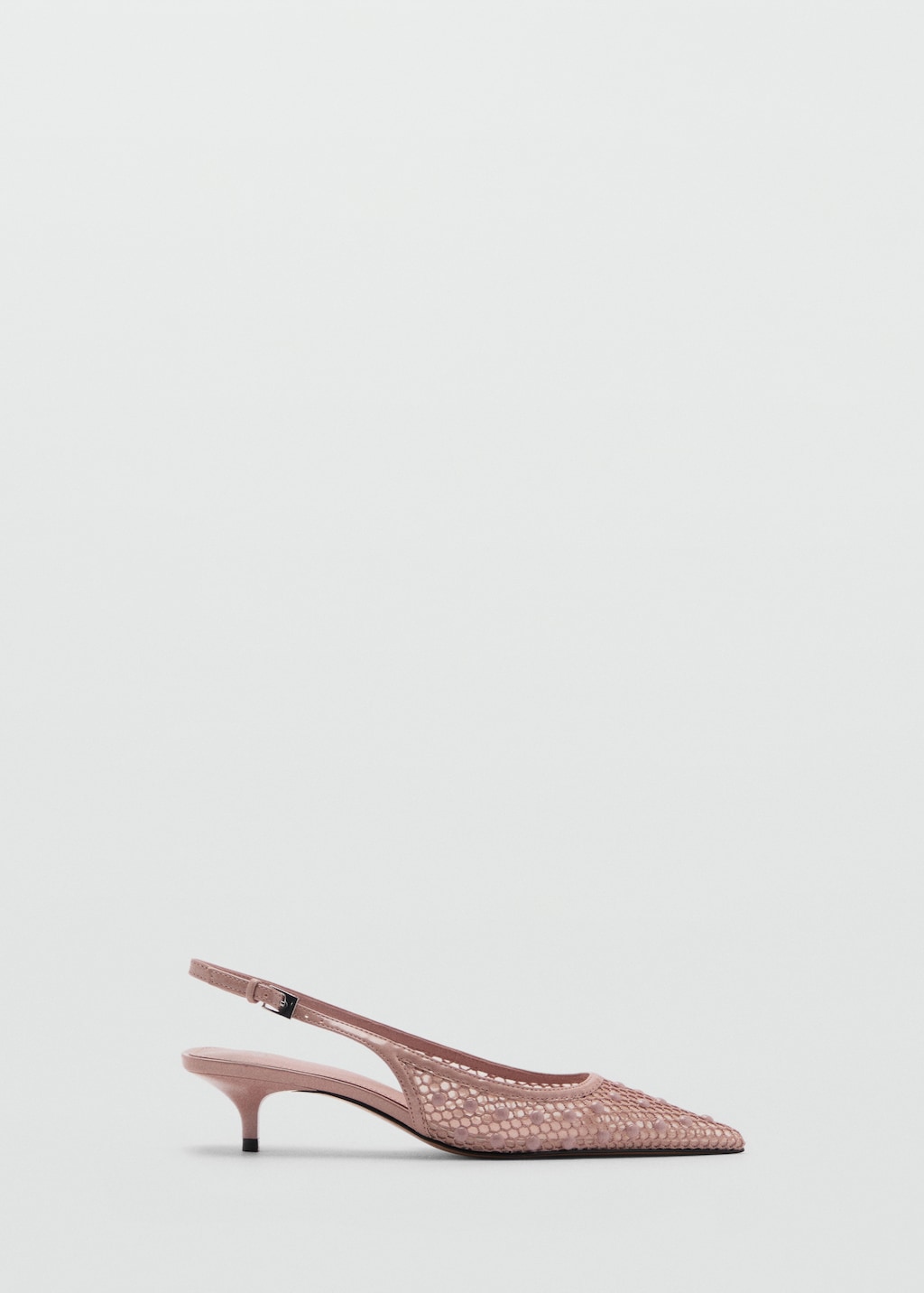 Zapato tacón mesh bolas decorativas