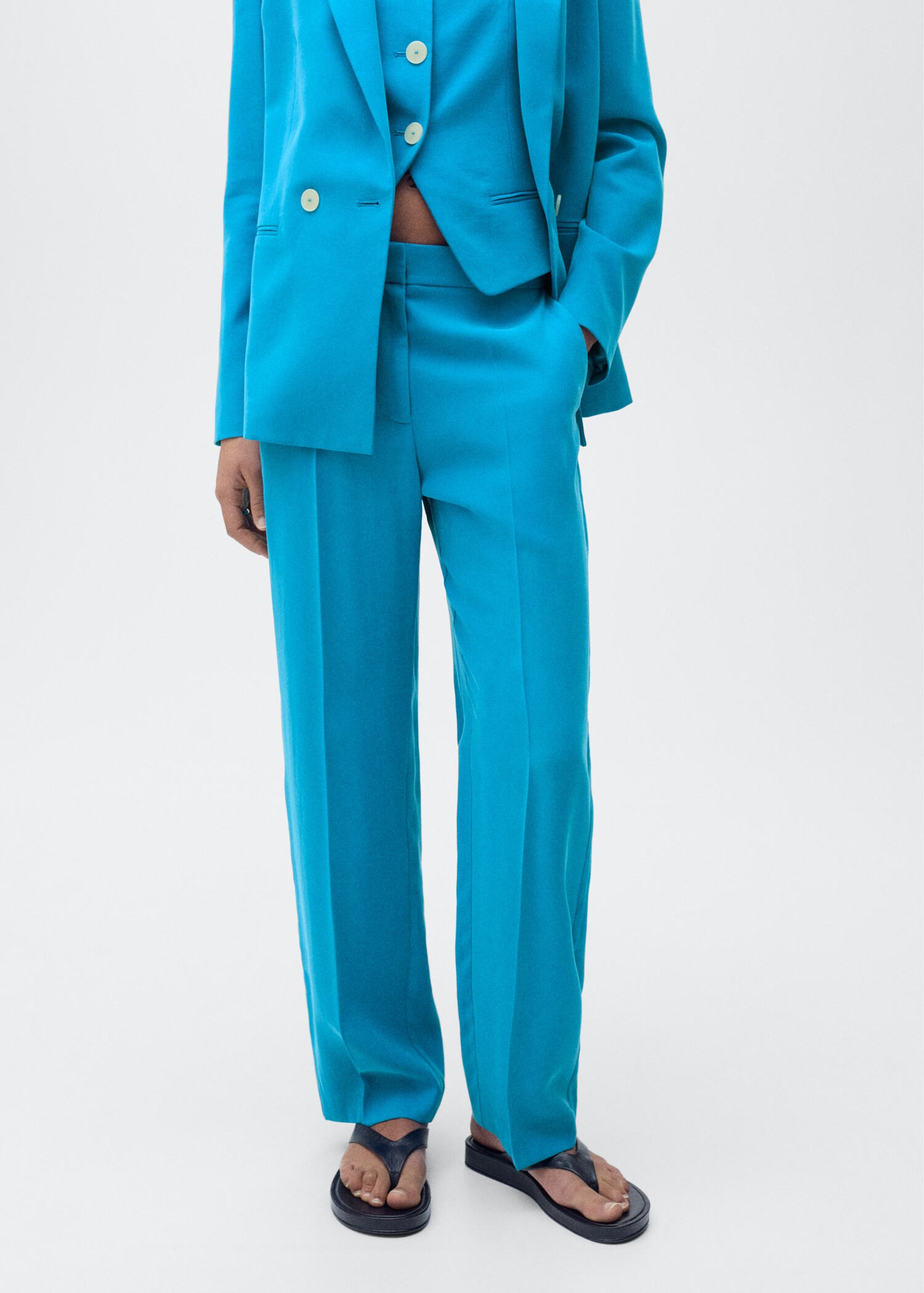 Straight suit trousers - Medium plane