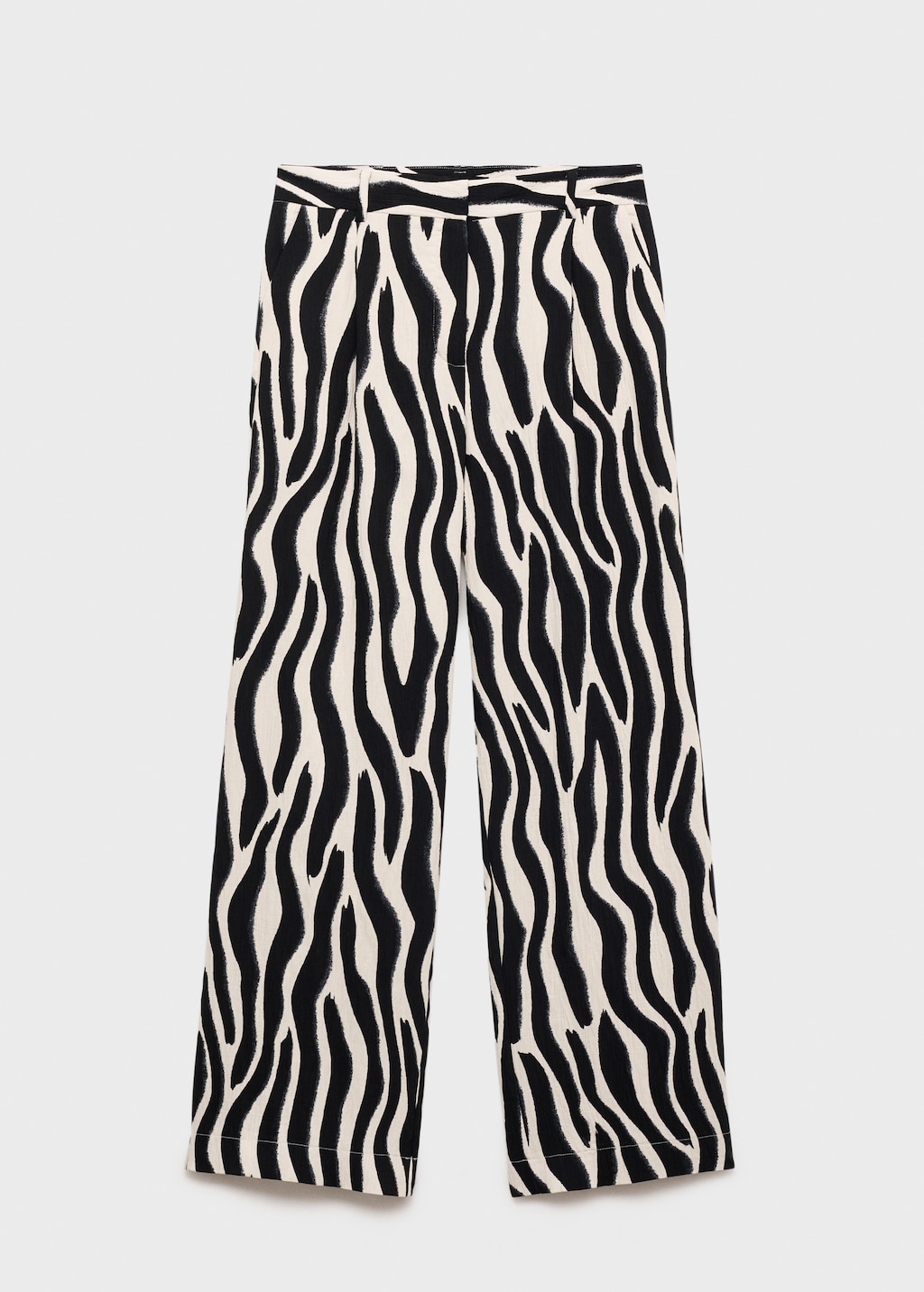 Zebra-print straight-fit pants