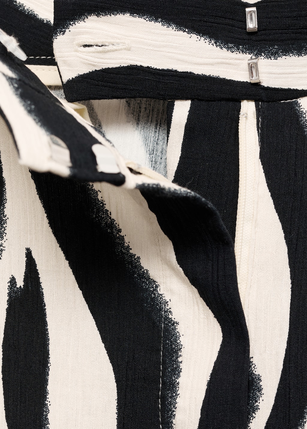 Zebra-print straight-fit pants