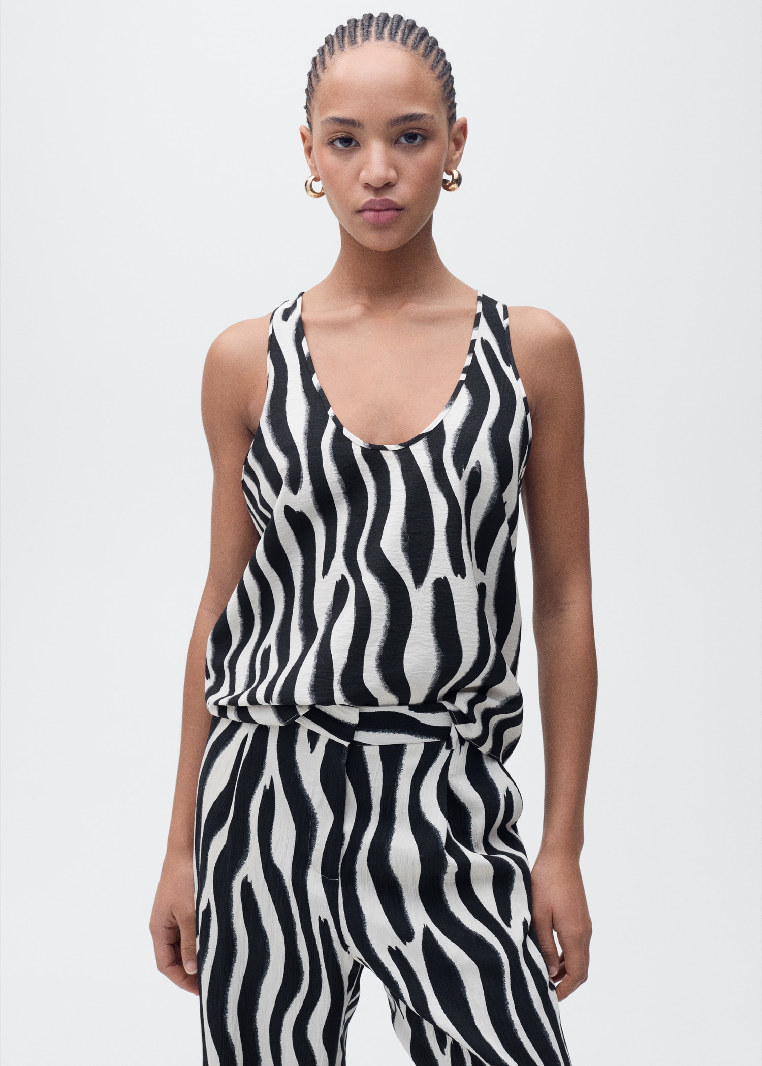 Zebra-print straight-fit pants - Details of the article 6