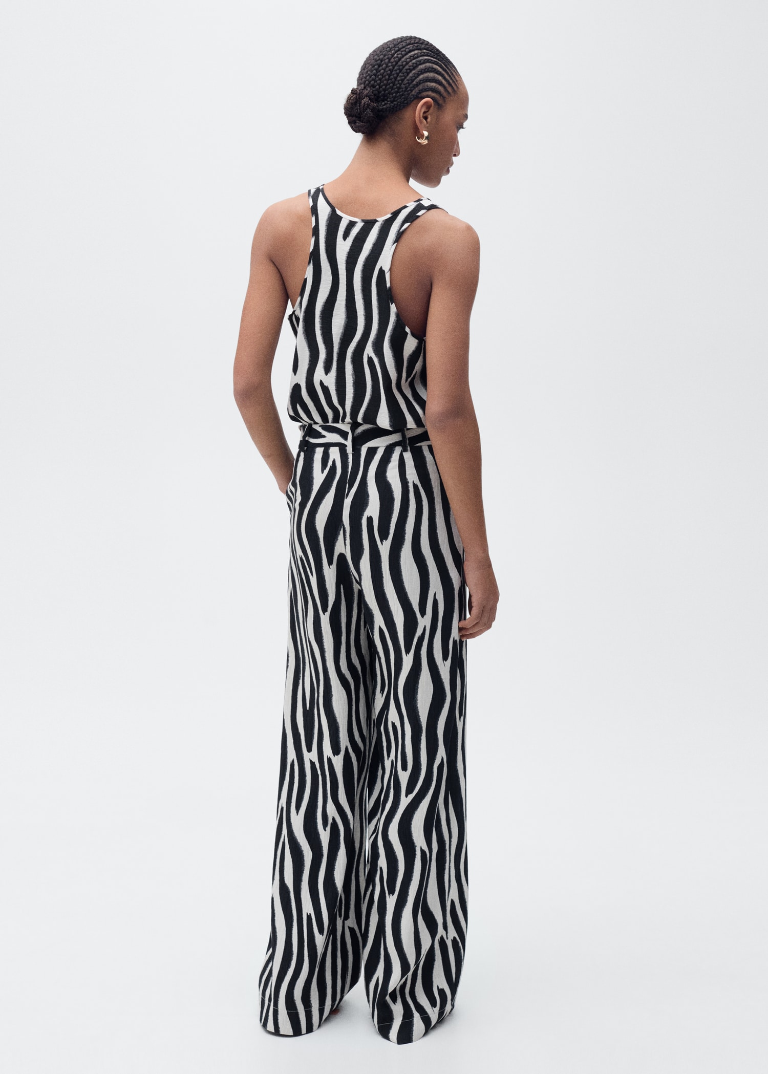 Zebra-print straight-fit pants - Reverse of the article
