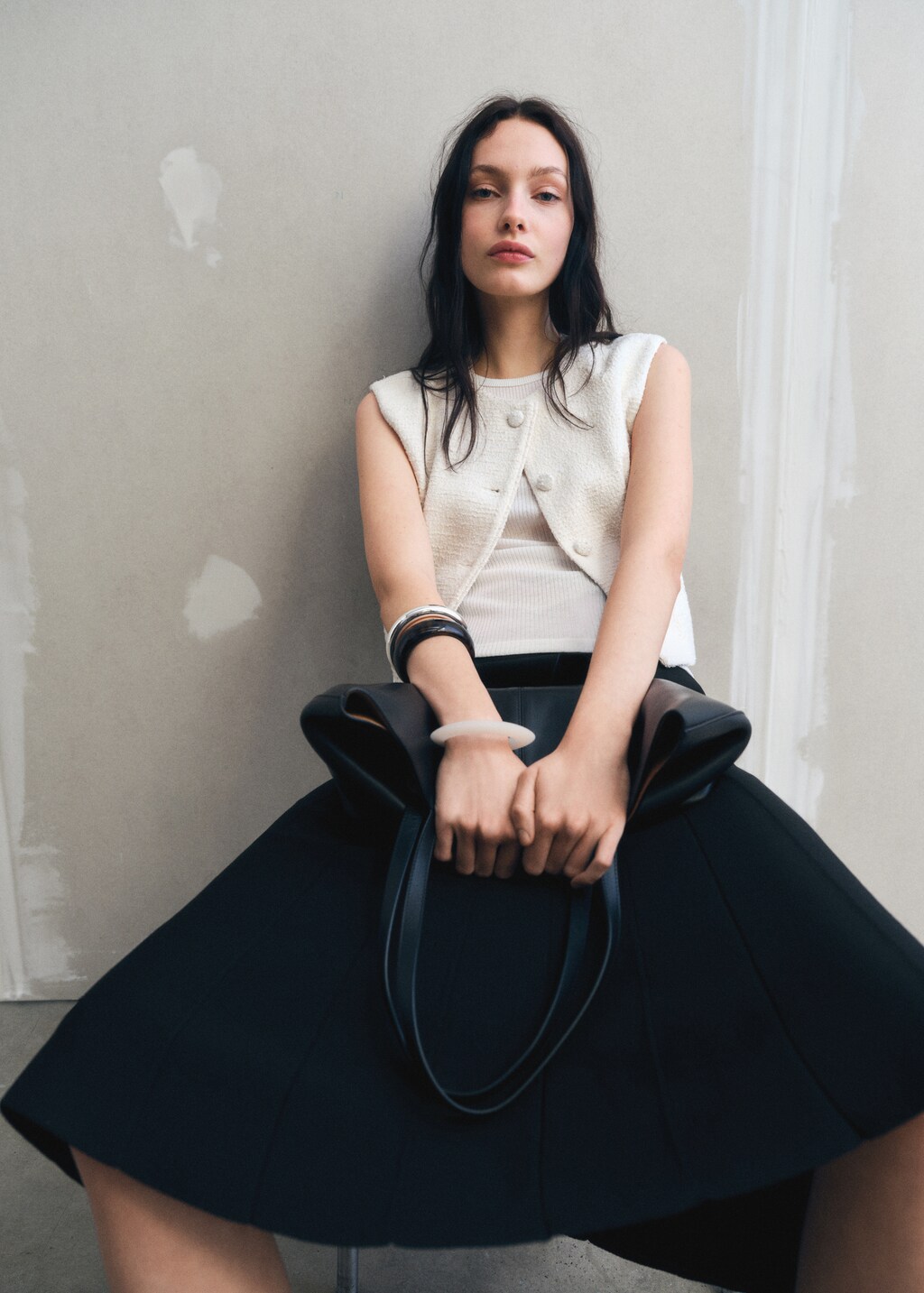 トップス pois Tweed vest Merlin Tweed Crop Vest | Love, Bonito US