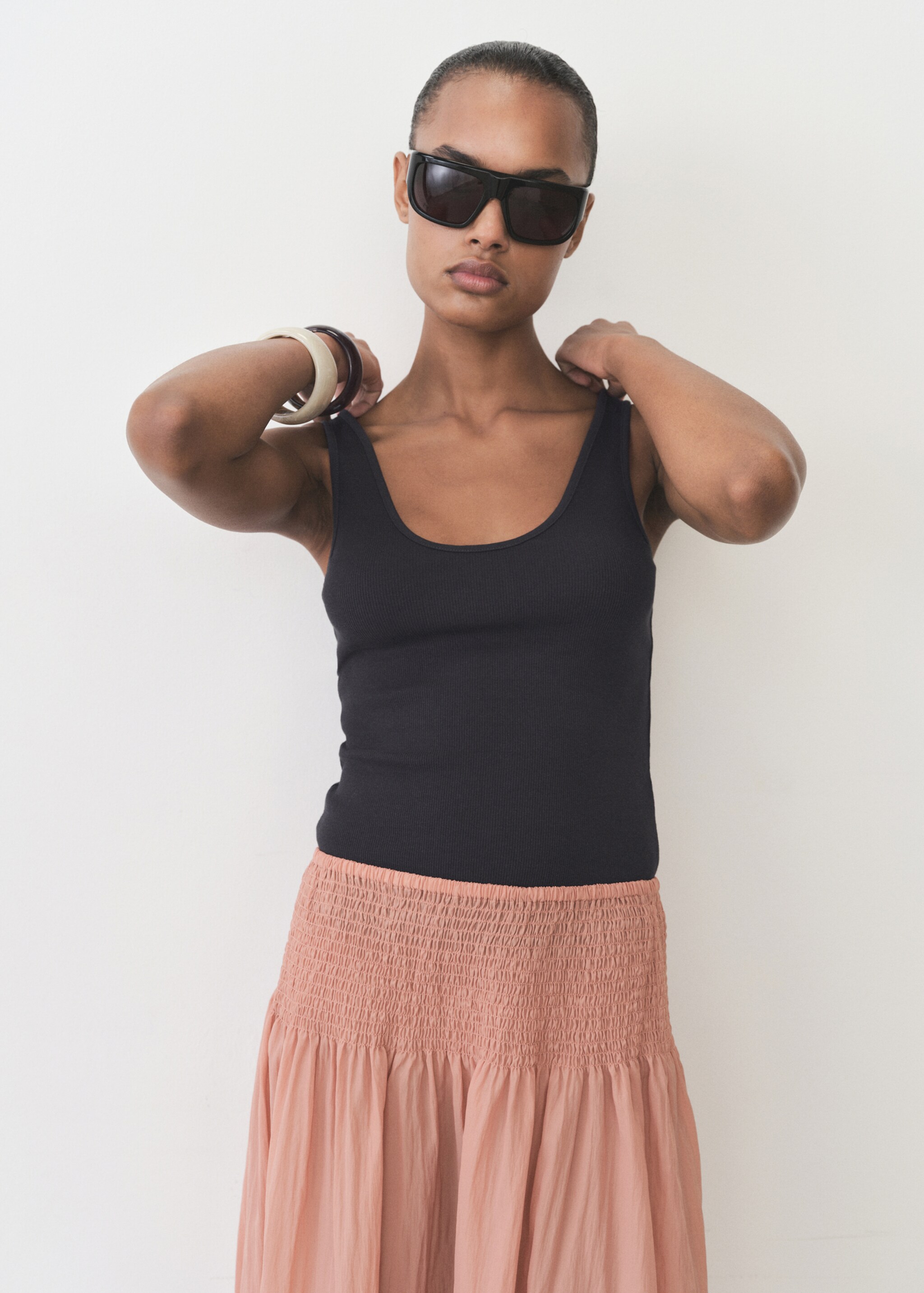 Cotton top with wide straps - Medium plane