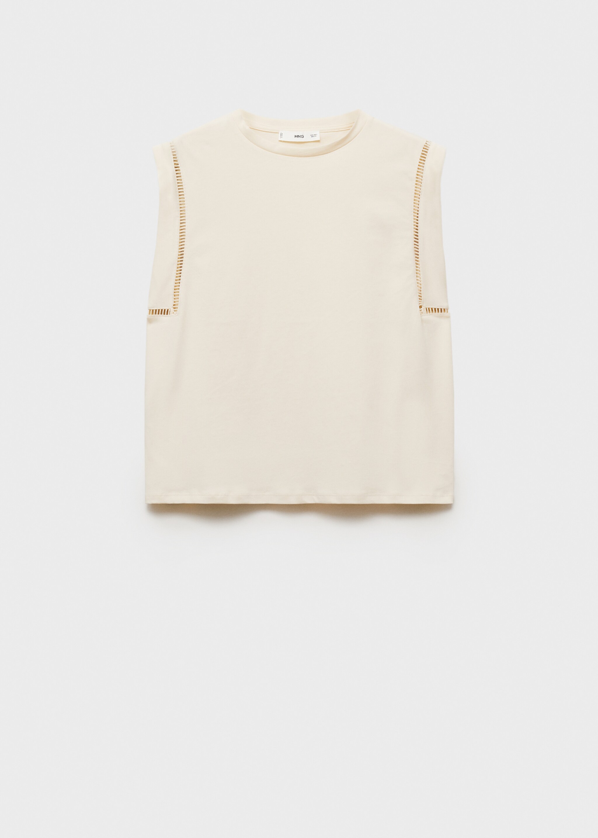 Cotton t-shirt with openwork trim - Article without model