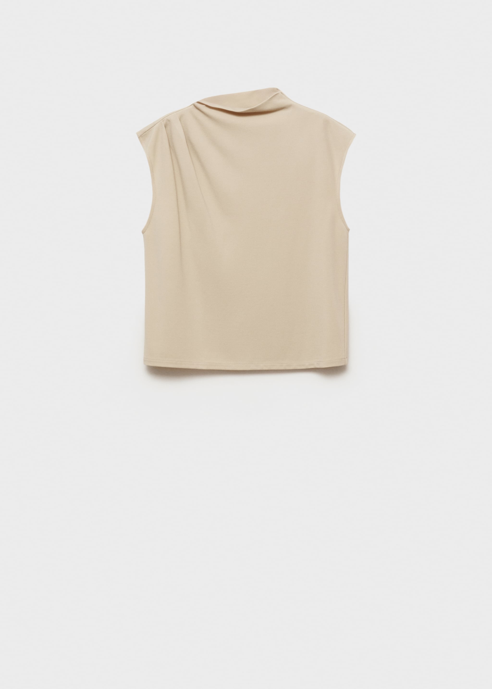 T-shirt with gathered asymmetrical neck - Article without model