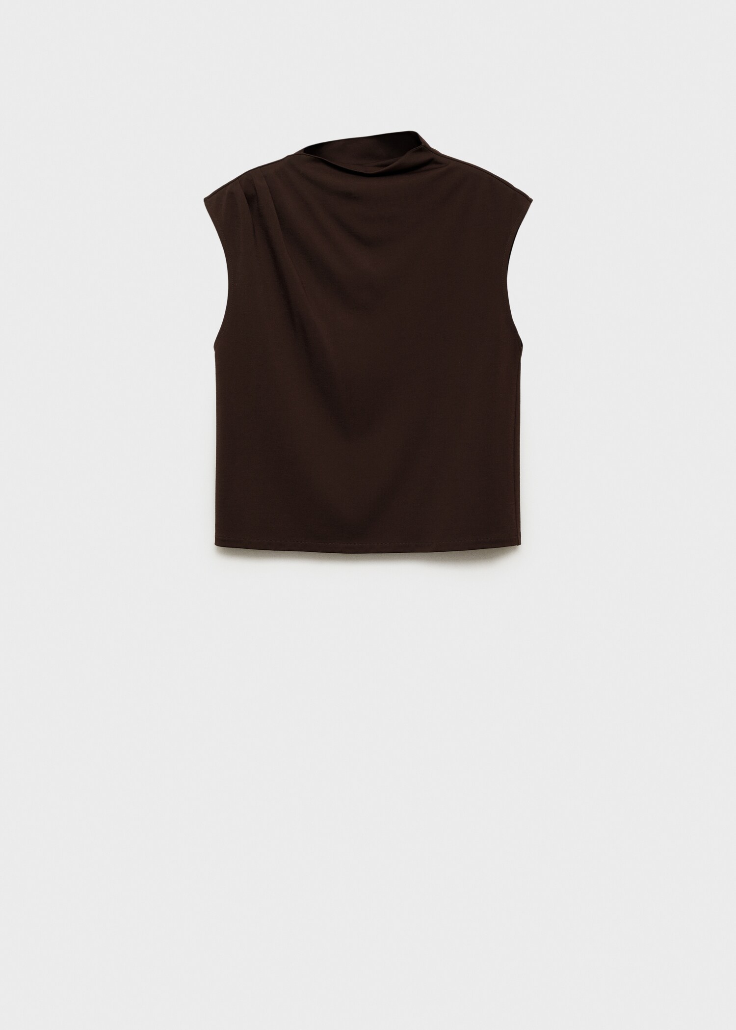 T-shirt with gathered asymmetrical neck - Article without model